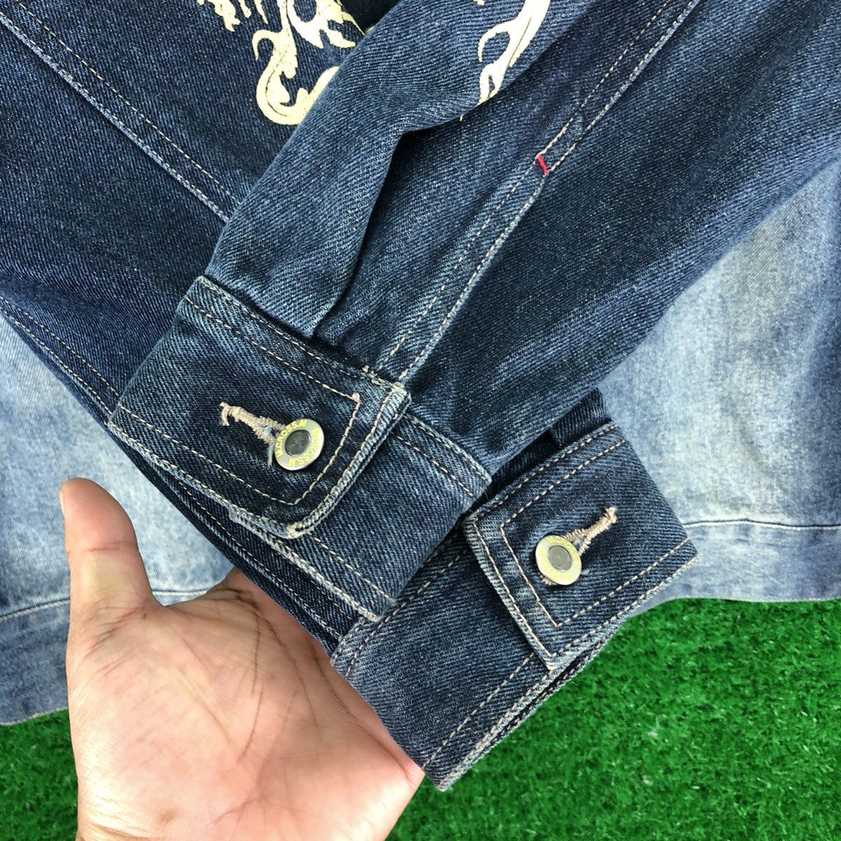 Japanese Brand Vintage Denim Jacket Single Pocket by M.Cross.M Ruffians Size US XL / EU 56 / 4 - 11 Thumbnail