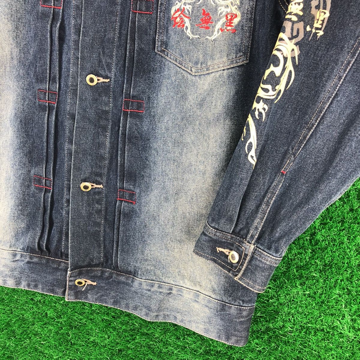 Japanese Brand Vintage Denim Jacket Single Pocket by M.Cross.M Ruffians Size US XL / EU 56 / 4 - 3 Thumbnail