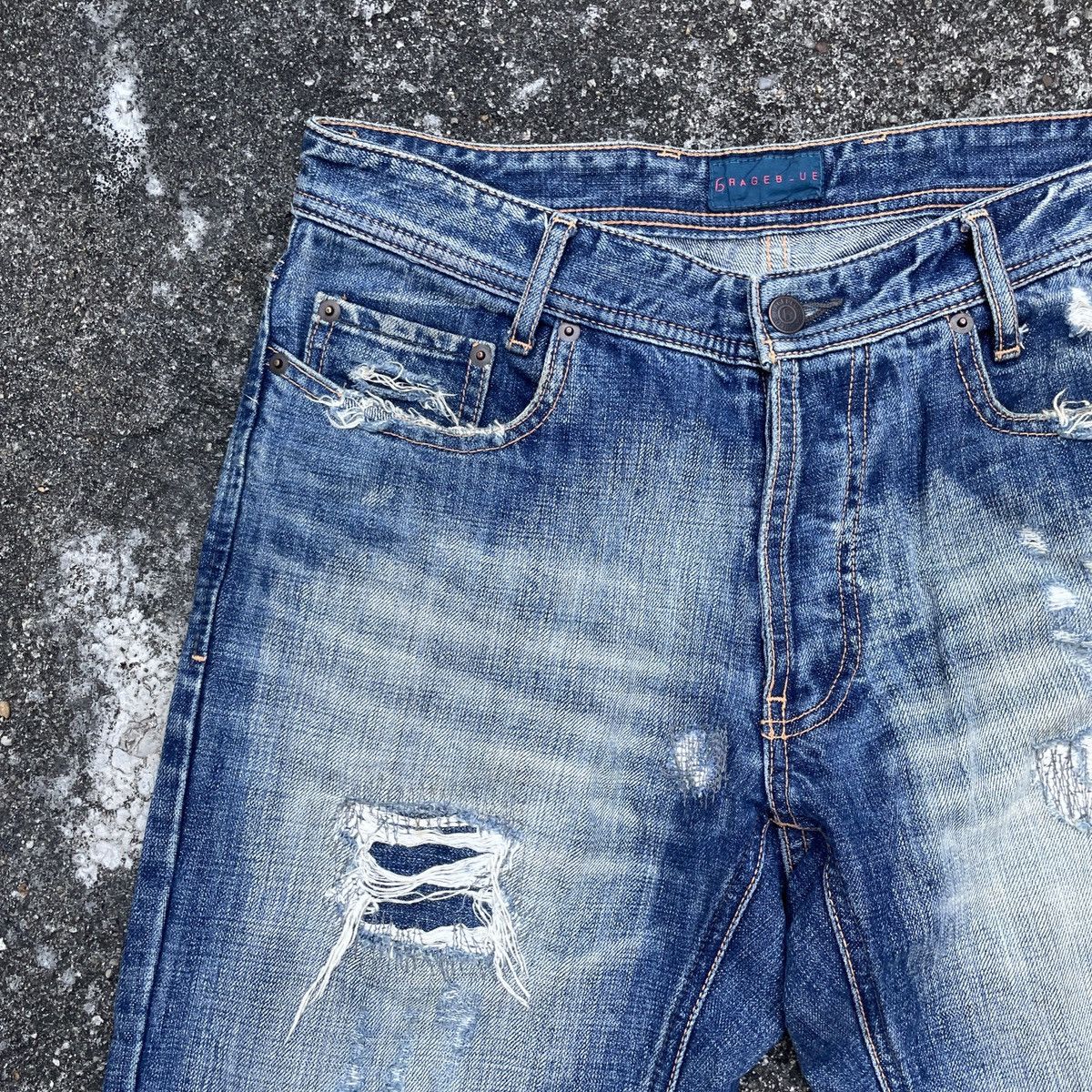 Japanese Brand Vintage Unbranded Patchwork Distressed Denim Jeans Size US 31 - 3 Thumbnail
