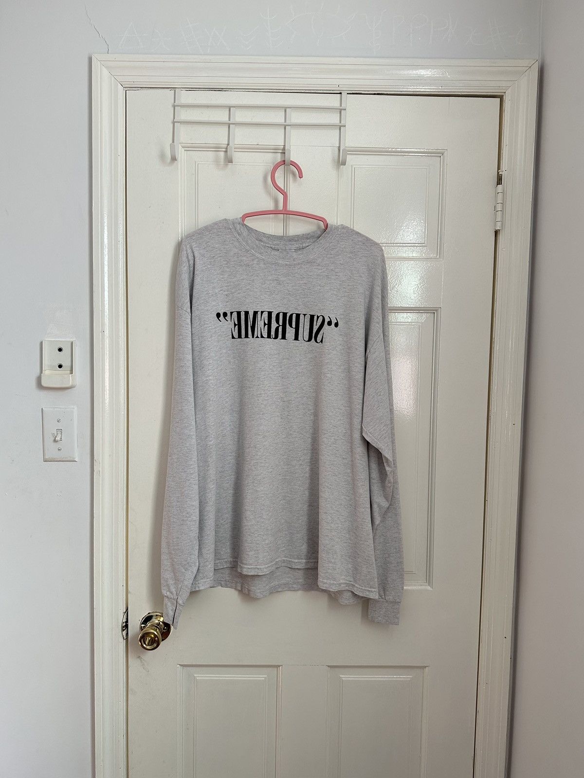 image of Supreme Nirvana Bleach Shark Long Sleeve in Grey, Men's (Size XL)