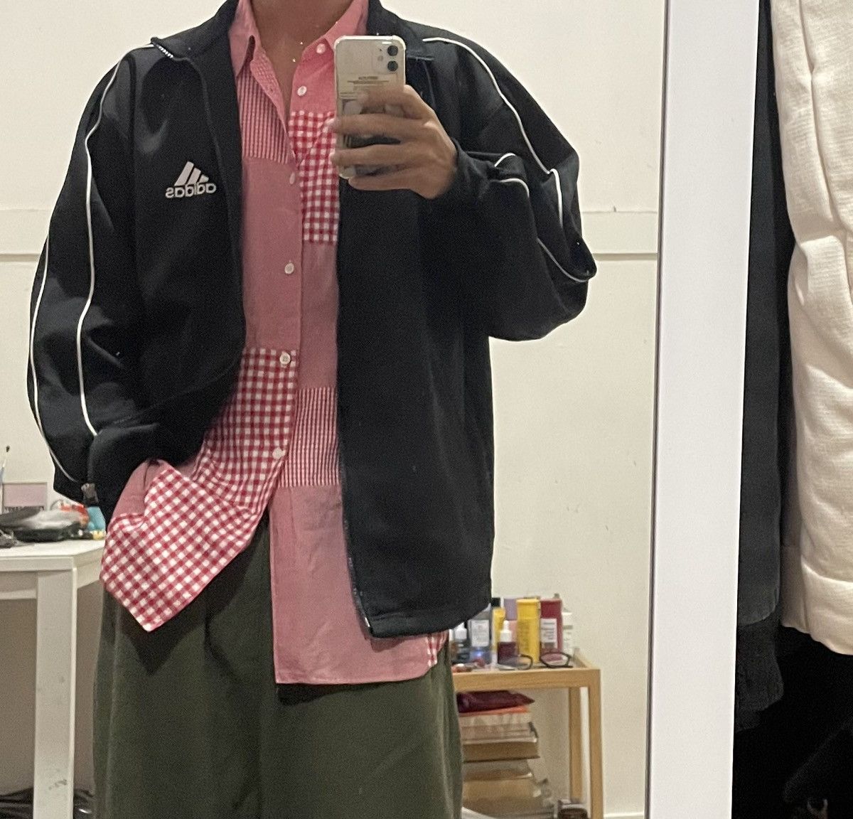 Comme des Garcons Cdg homme plus checkered patchwork button up shirt ...