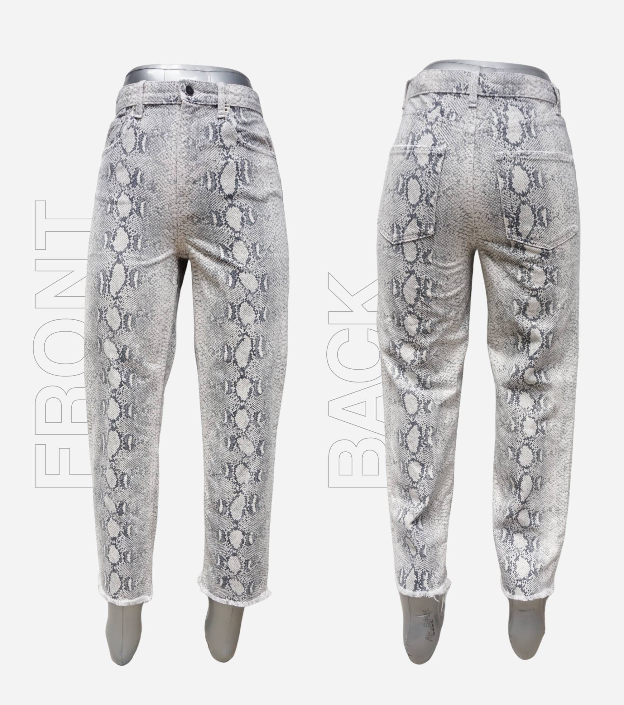 Zara ZARA Woman Faux Snake Skin Denim Size 26" / US 2 / IT 38 - 2 Thumbnail