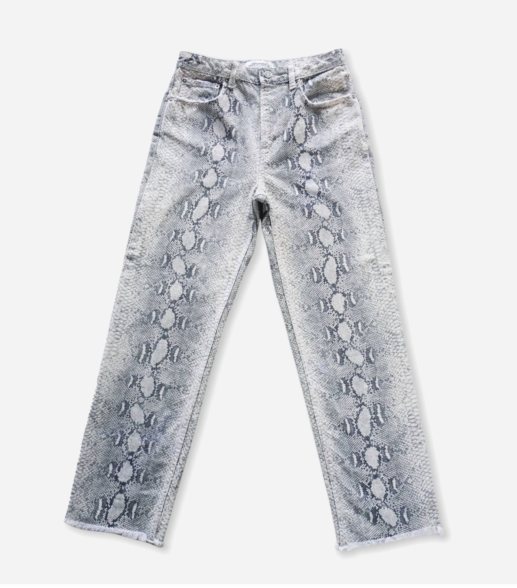 Zara ZARA Woman Faux Snake Skin Denim Size 26" / US 2 / IT 38 - 1 Thumbnail
