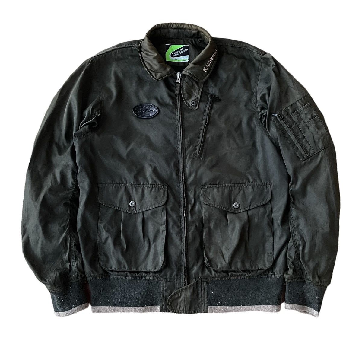Sports Specialties Kawasaki Sunfaded Flight Bomber Racing Jacket Size US L / EU 52-54 / 3 - 2 Thumbnail