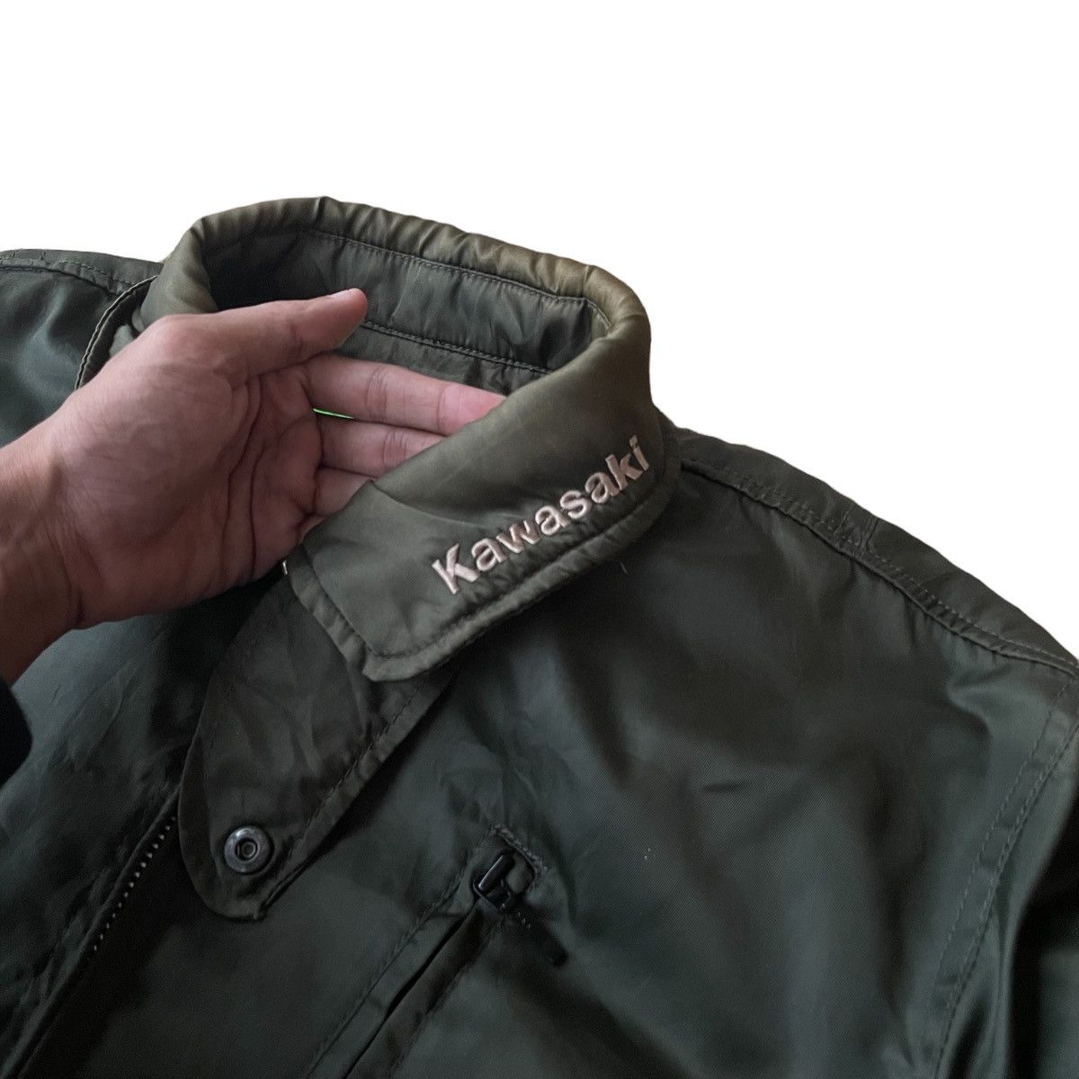 Sports Specialties Kawasaki Sunfaded Flight Bomber Racing Jacket Size US L / EU 52-54 / 3 - 11 Thumbnail