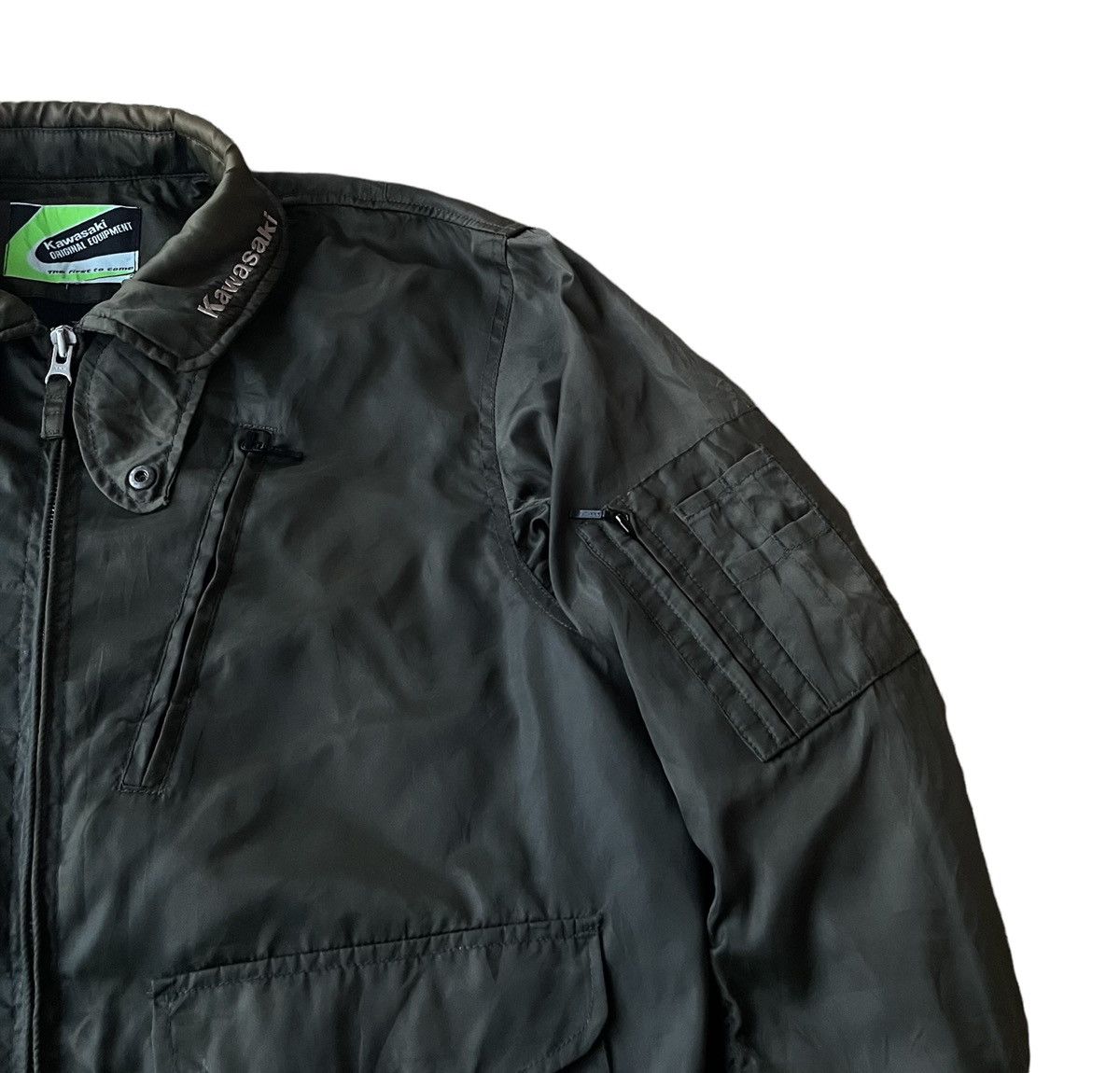 Sports Specialties Kawasaki Sunfaded Flight Bomber Racing Jacket Size US L / EU 52-54 / 3 - 3 Thumbnail