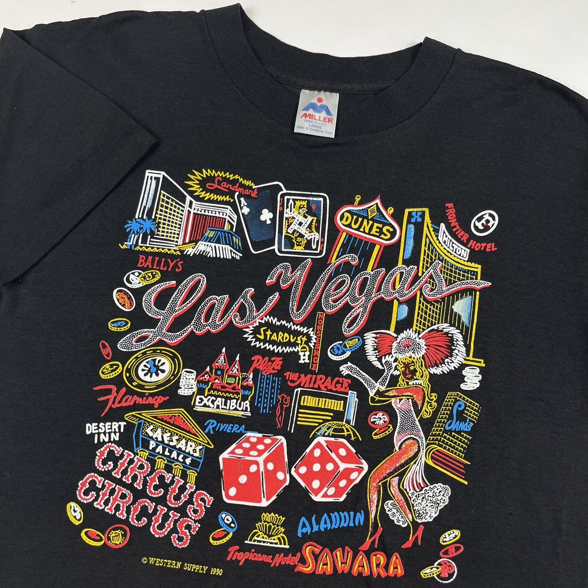 Vintage Vintage Gambling Western T-Shirt Size L 90s Size US L / EU 52-54 / 3 - 3 Thumbnail