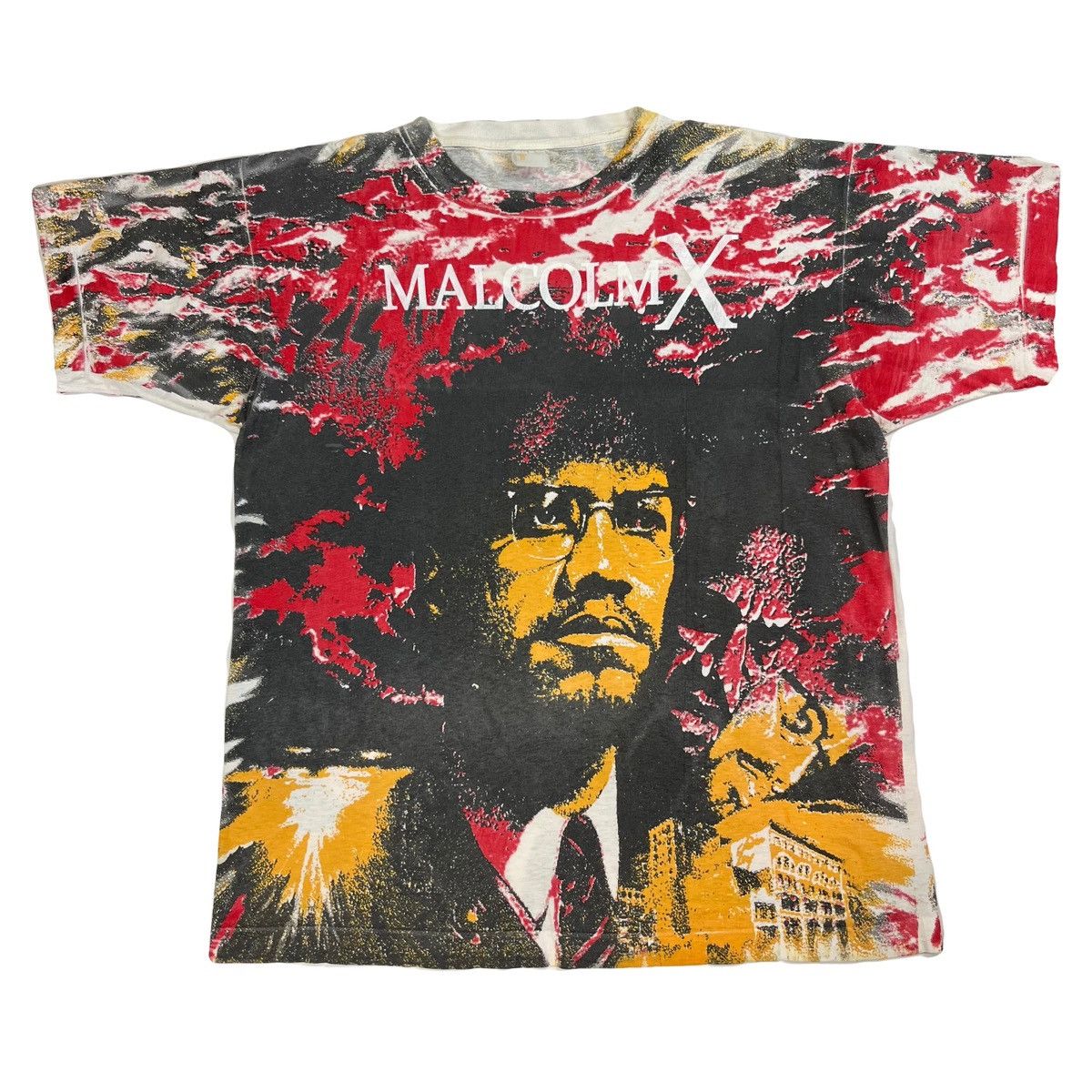 Image of Vintage Malcolm X All Over Print T-Shirt Size Xl, Men's