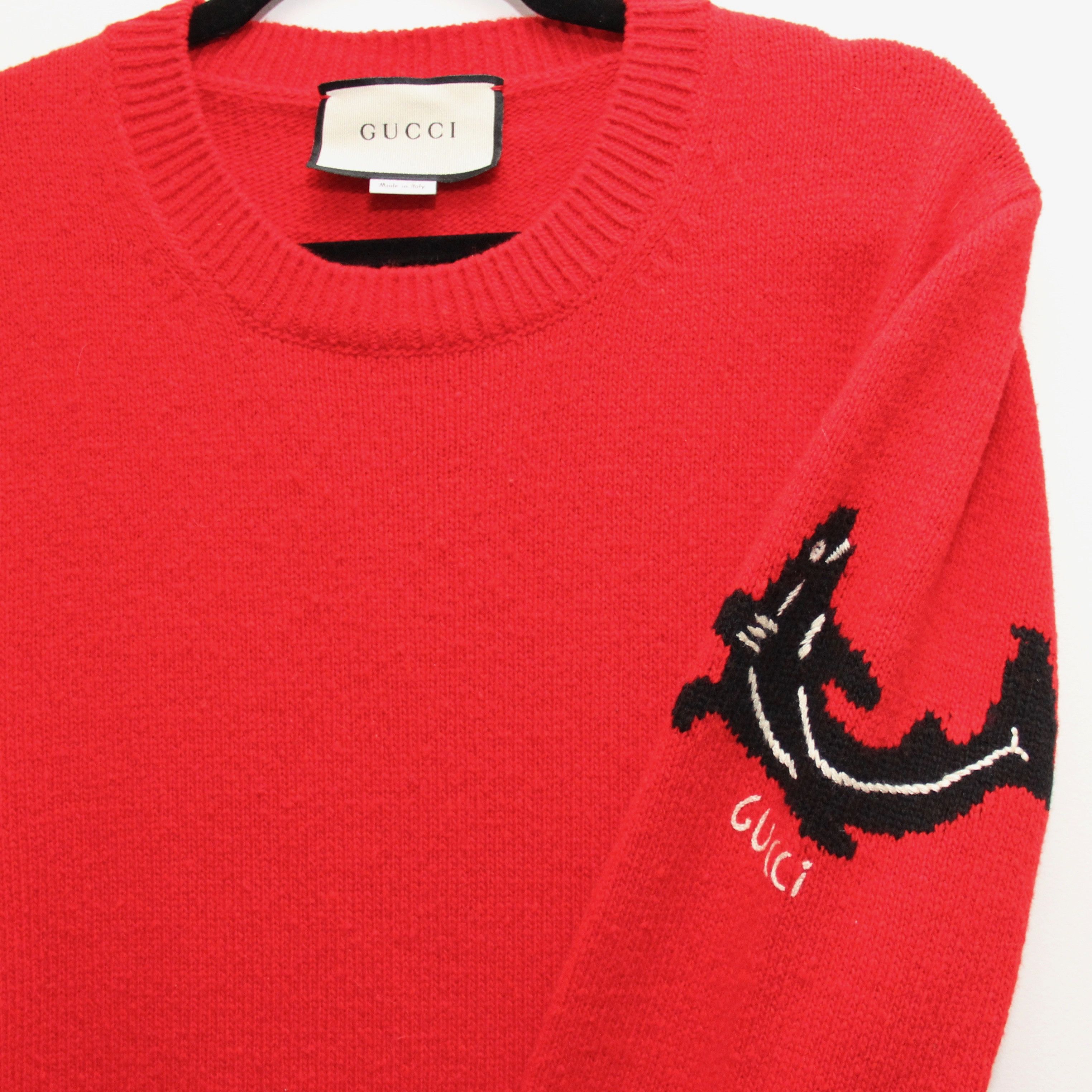 Gucci Gucci Crew neck intarsia shark jumper Size US XL / EU 56 / 4 - 4 Thumbnail
