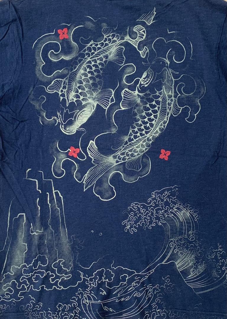 Japanese Brand × Vintage Vintage Tee D - 22 sukajan koi fish Size US L / EU 52-54 / 3 - 4 Thumbnail