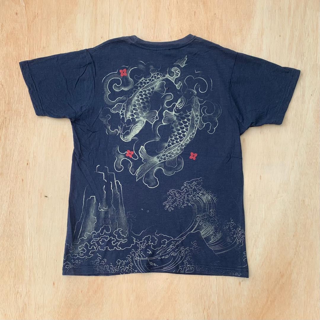 Japanese Brand × Vintage Vintage Tee D - 22 sukajan koi fish Size US L / EU 52-54 / 3 - 3 Thumbnail