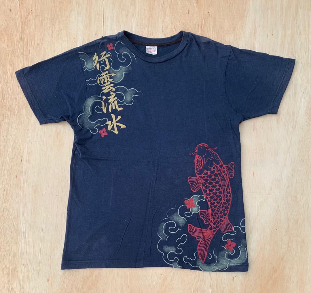 Japanese Brand × Vintage Vintage Tee D - 22 sukajan koi fish Size US L / EU 52-54 / 3 - 1 Thumbnail