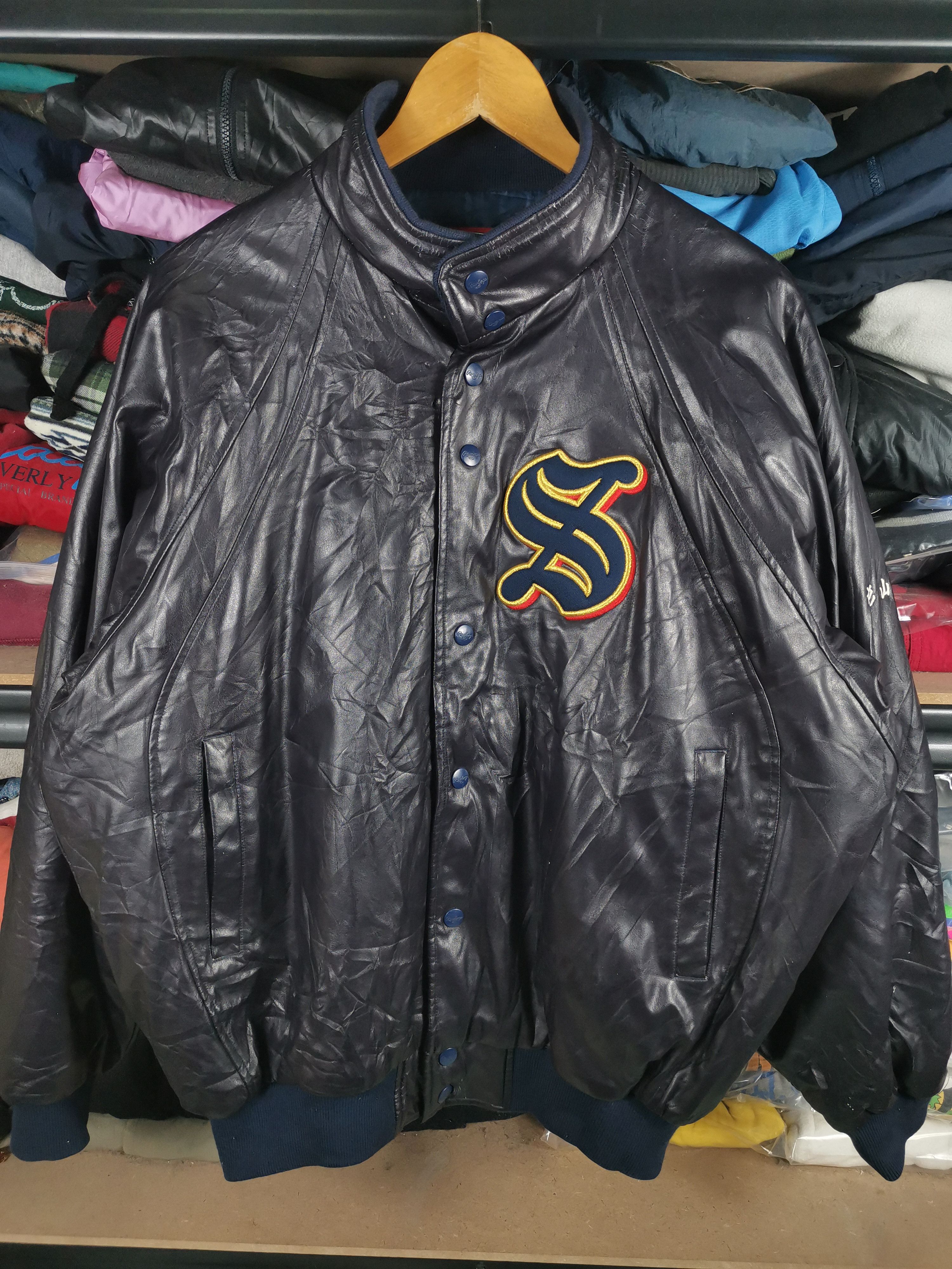 Vintage Vintage Baseball Rawlings PU Leather Varsity Jacket Size US XL / EU 56 / 4 - 1 Thumbnail