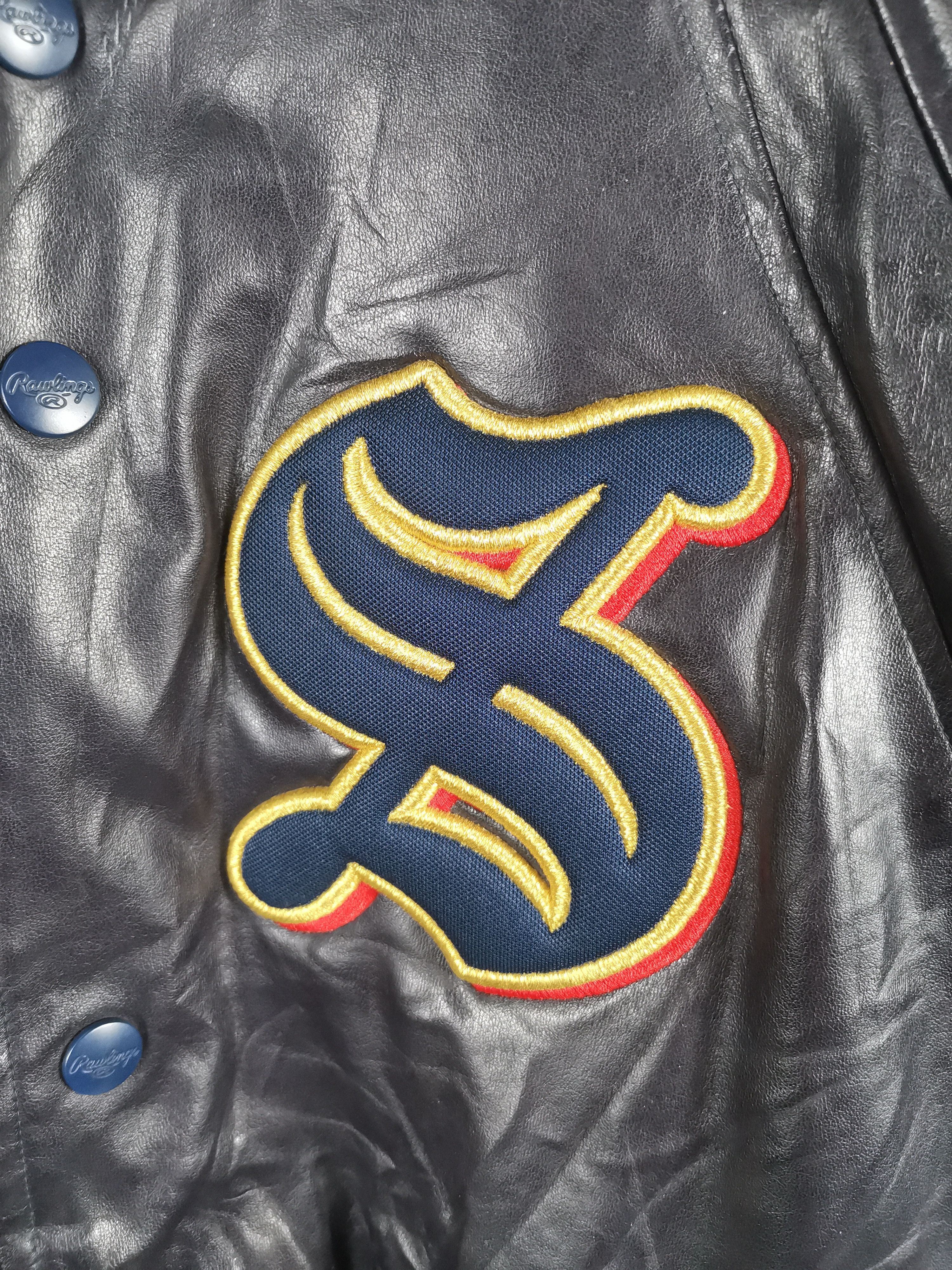 Vintage Vintage Baseball Rawlings PU Leather Varsity Jacket Size US XL / EU 56 / 4 - 2 Thumbnail