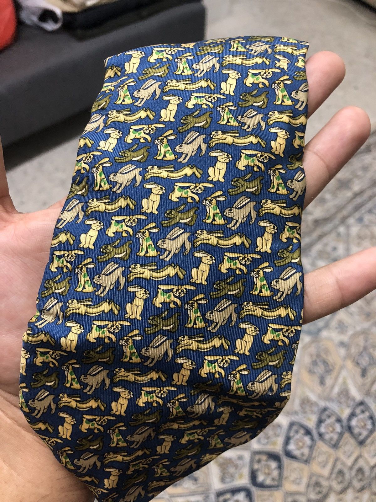 Salvatore Ferragamo Vintage Salvatore Ferragamo Full Printed Rabbit Silk Ties Size ONE SIZE - 7 Thumbnail