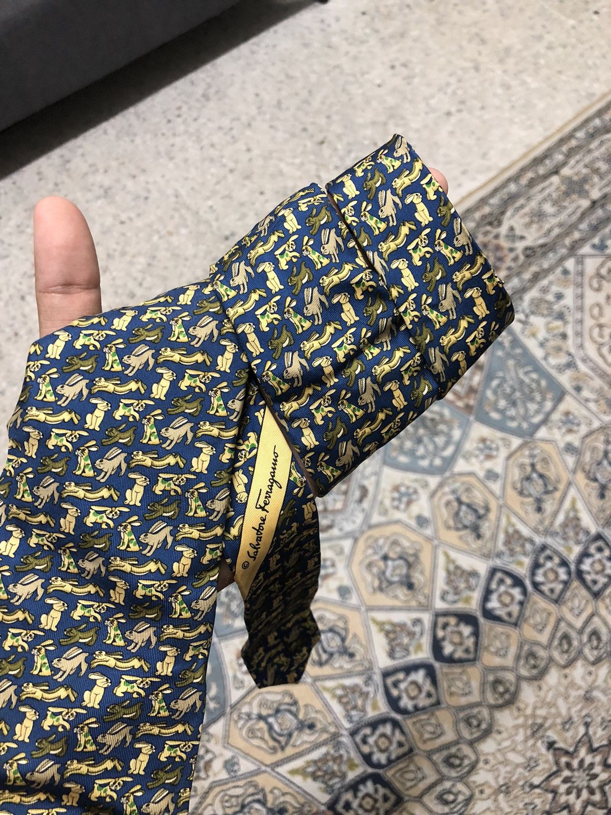 Salvatore Ferragamo Vintage Salvatore Ferragamo Full Printed Rabbit Silk Ties Size ONE SIZE - 3 Thumbnail