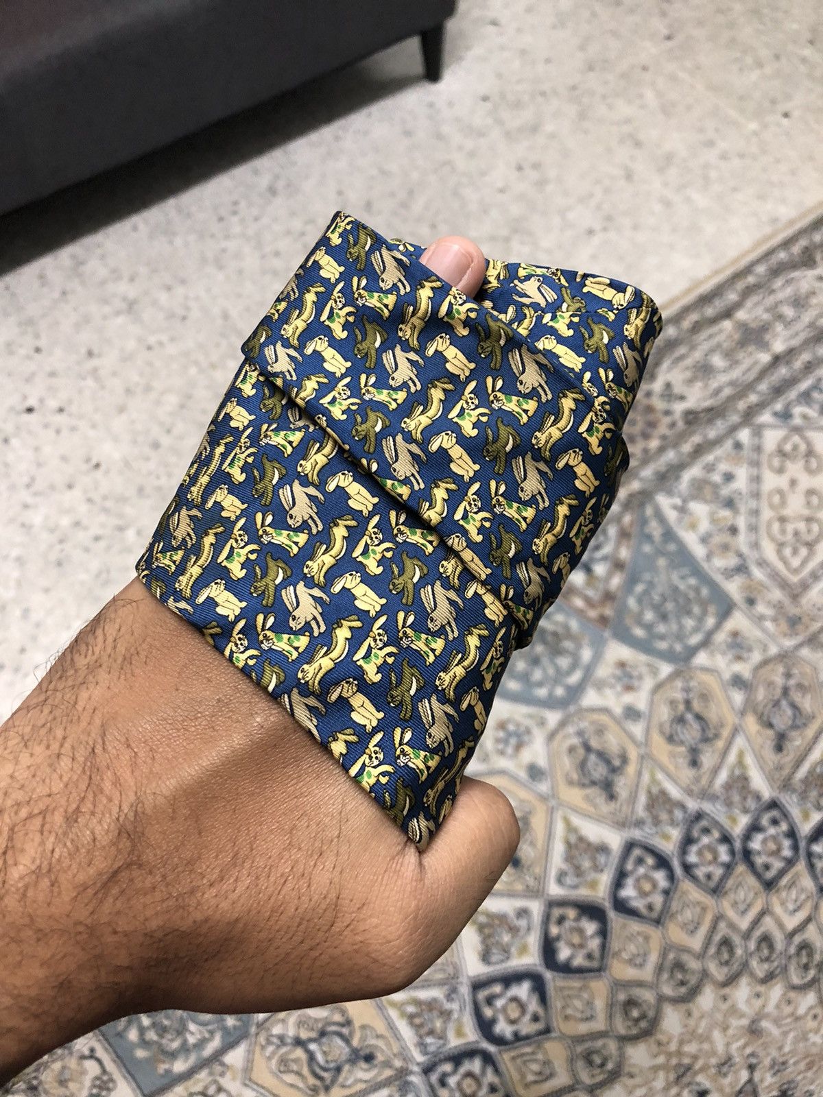 Salvatore Ferragamo Vintage Salvatore Ferragamo Full Printed Rabbit Silk Ties Size ONE SIZE - 6 Thumbnail