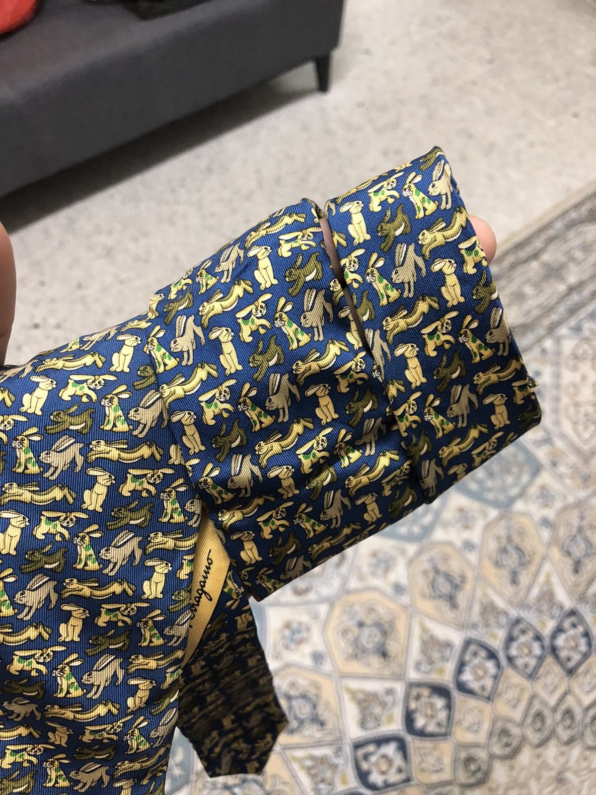 Salvatore Ferragamo Vintage Salvatore Ferragamo Full Printed Rabbit Silk Ties Size ONE SIZE - 5 Thumbnail