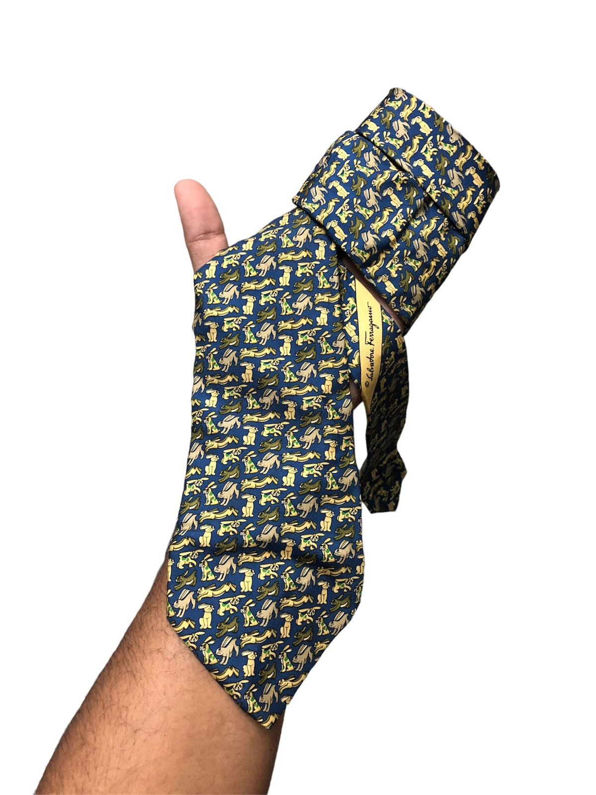 Salvatore Ferragamo Vintage Salvatore Ferragamo Full Printed Rabbit Silk Ties Size ONE SIZE - 1 Thumbnail