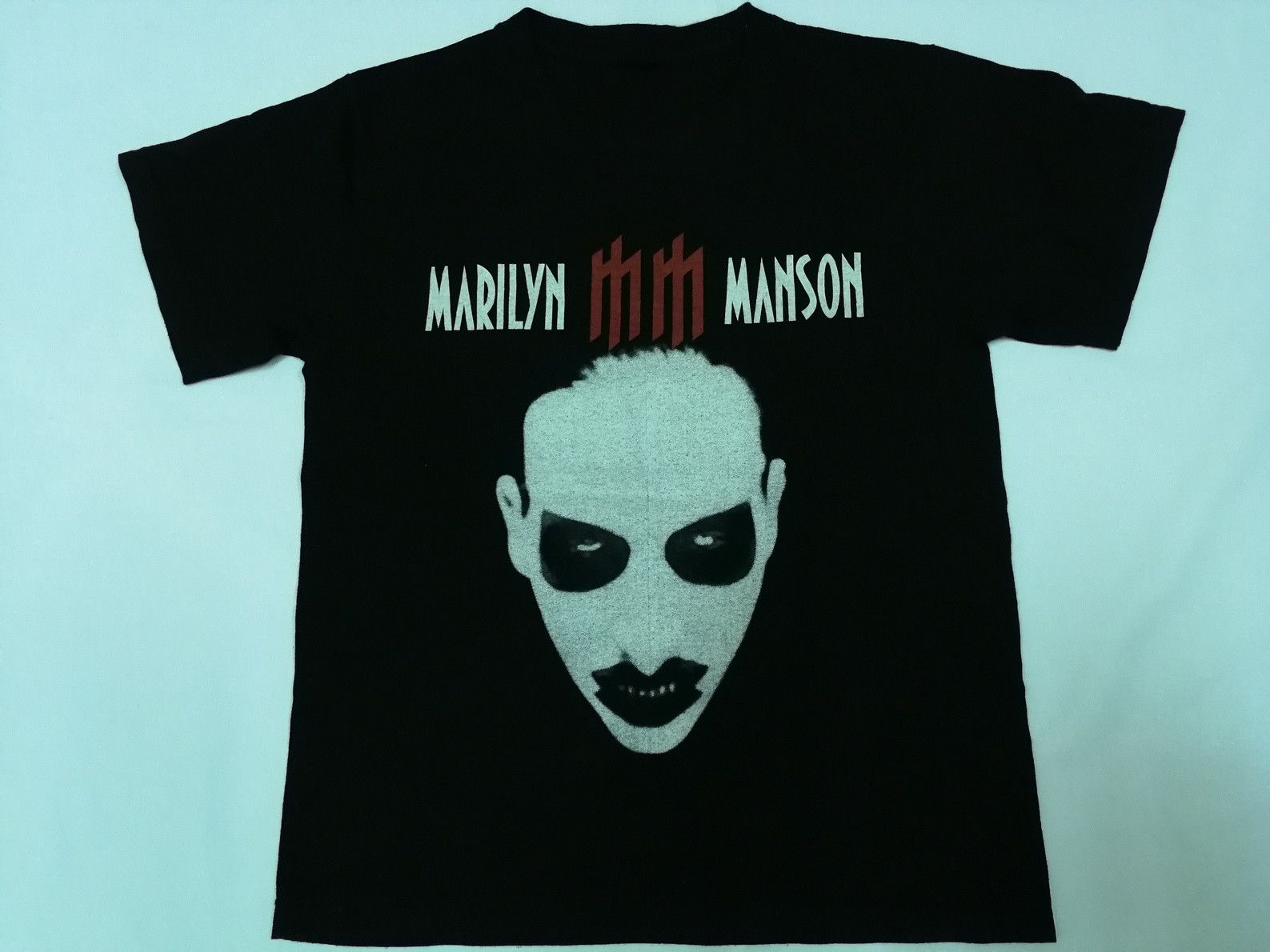 Band Tees MARILYN MANSON MM Tee Vintage Y2k Promo Concert Rock Gothic Size US S / EU 44-46 / 1 - 2 Thumbnail