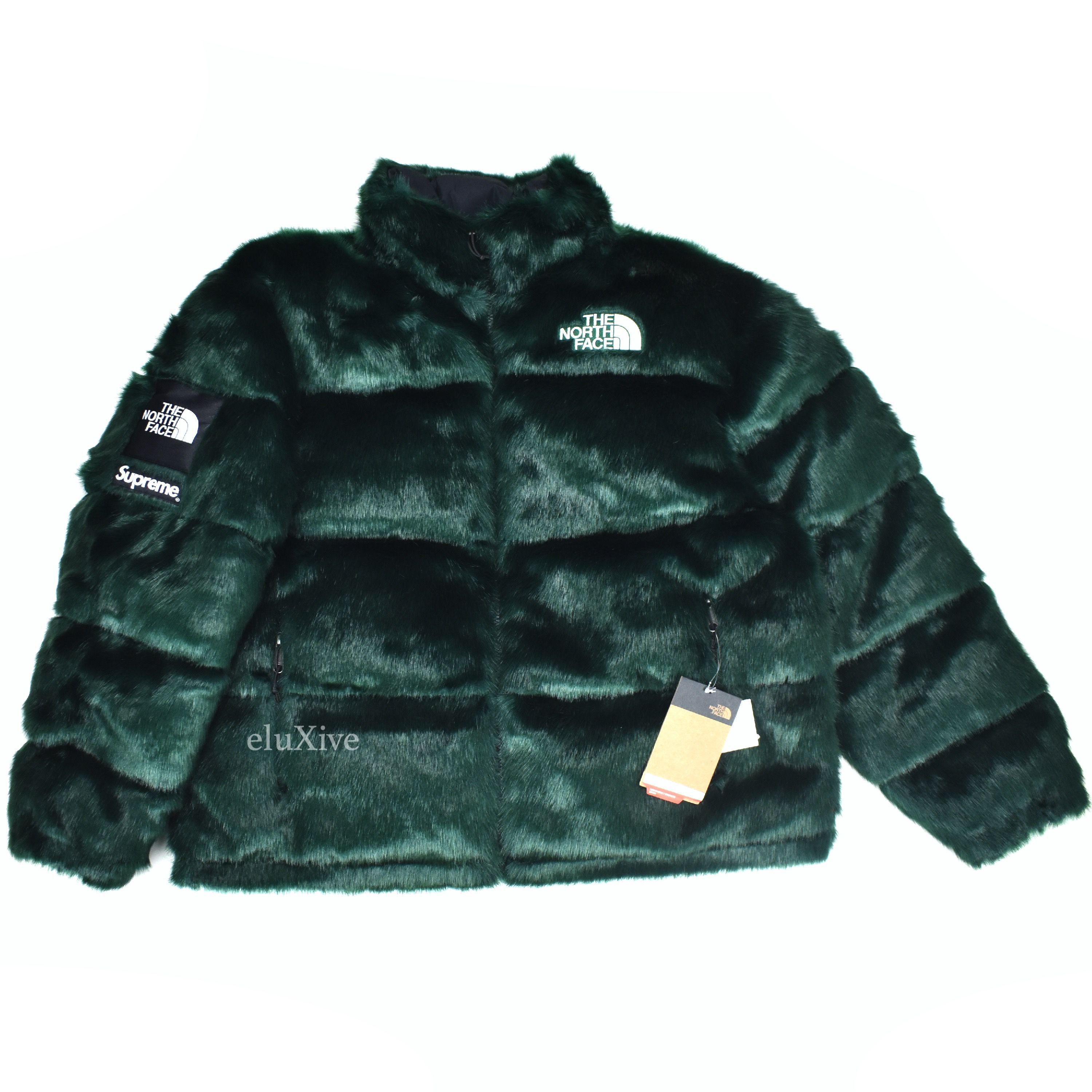 Supreme Supreme The North Face Faux Fur Nuptse Puffer Jacket Green