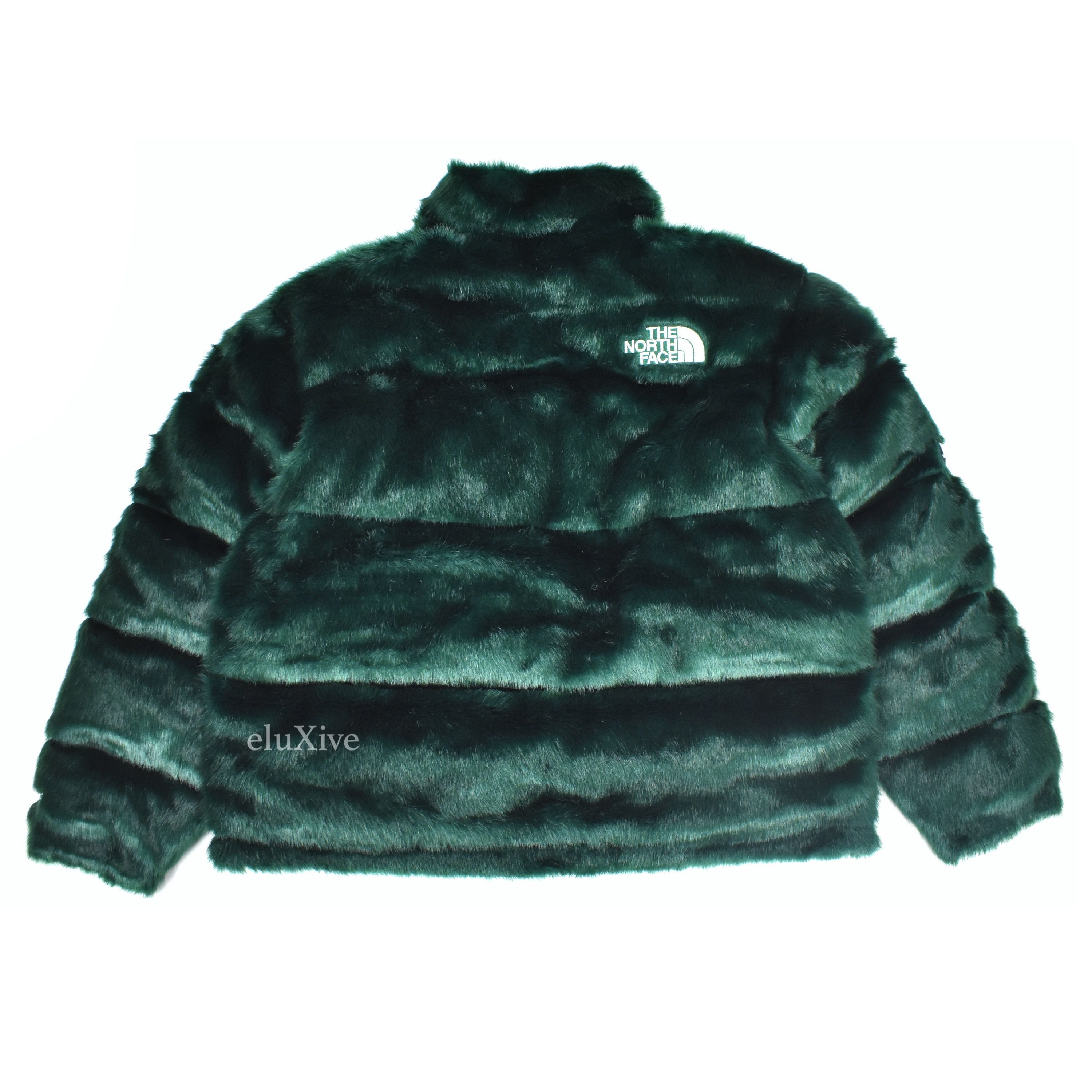 Supreme Supreme The North Face Faux Fur Nuptse Puffer Jacket Green | Grailed
