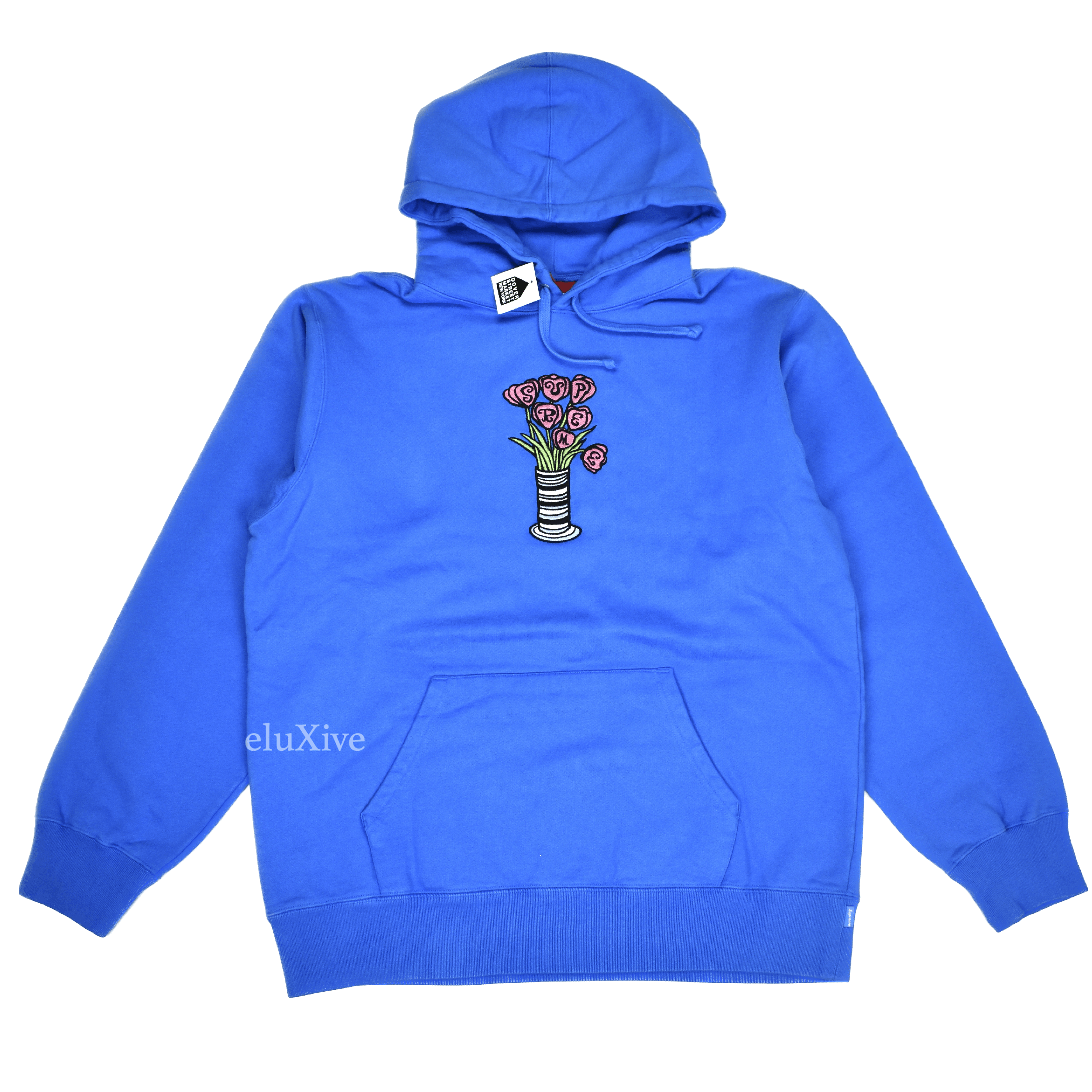 Supreme Flowers Hoodie Blue FW18 Small