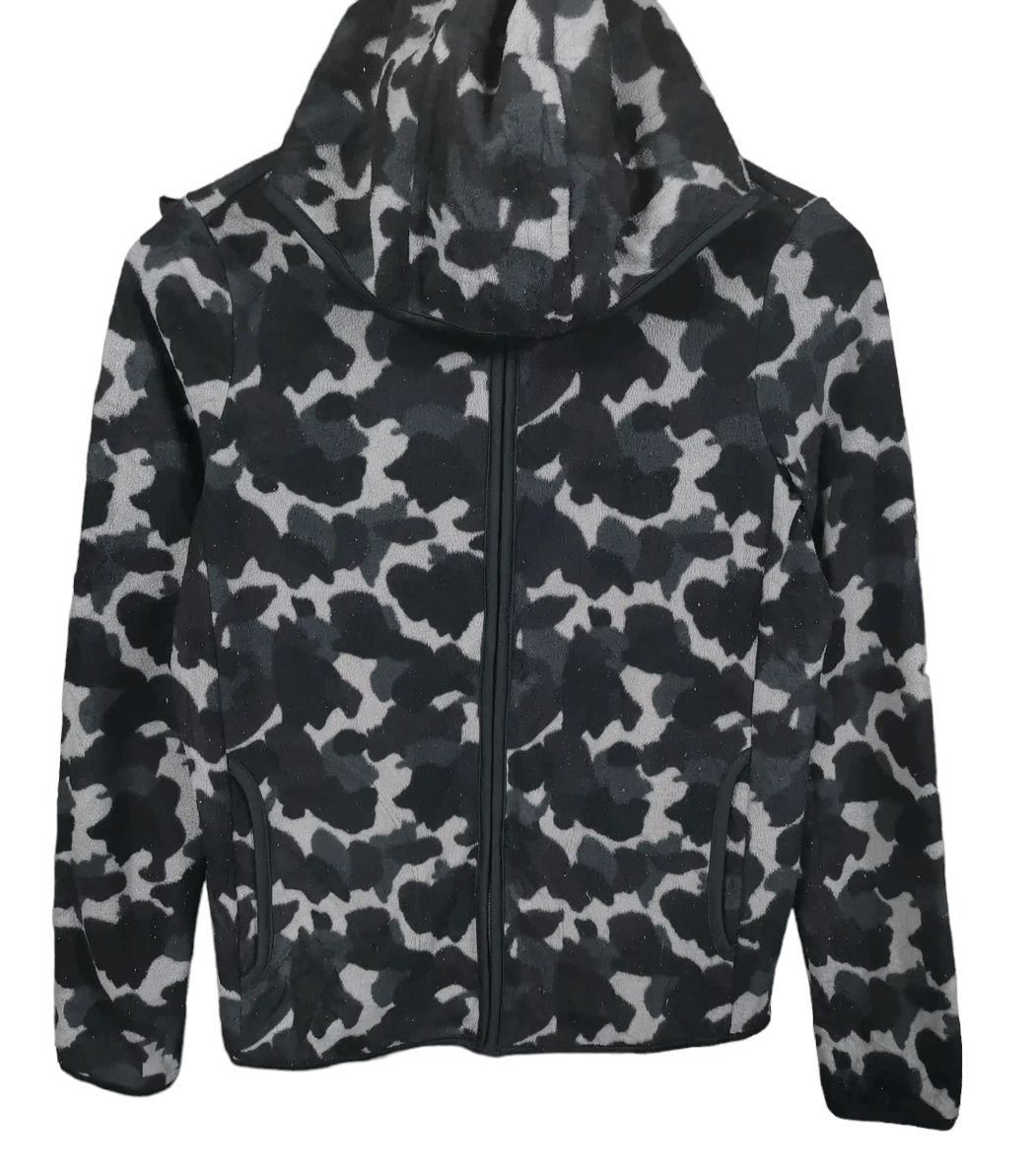 image of Vintage Uniqlo Camo Fleece Sweater Hoodie, Men's (Size Small)