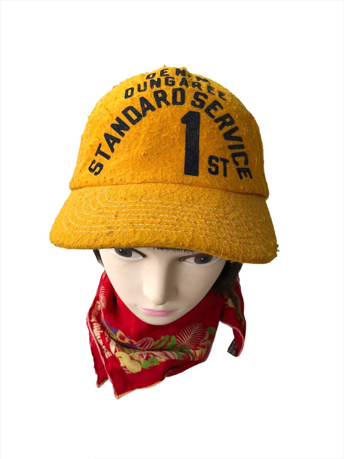 Other RARE🔥Denim & Dungaree 🇯🇵 Royal Yellow Leather Strap Cap Size ONE SIZE - 2 Thumbnail