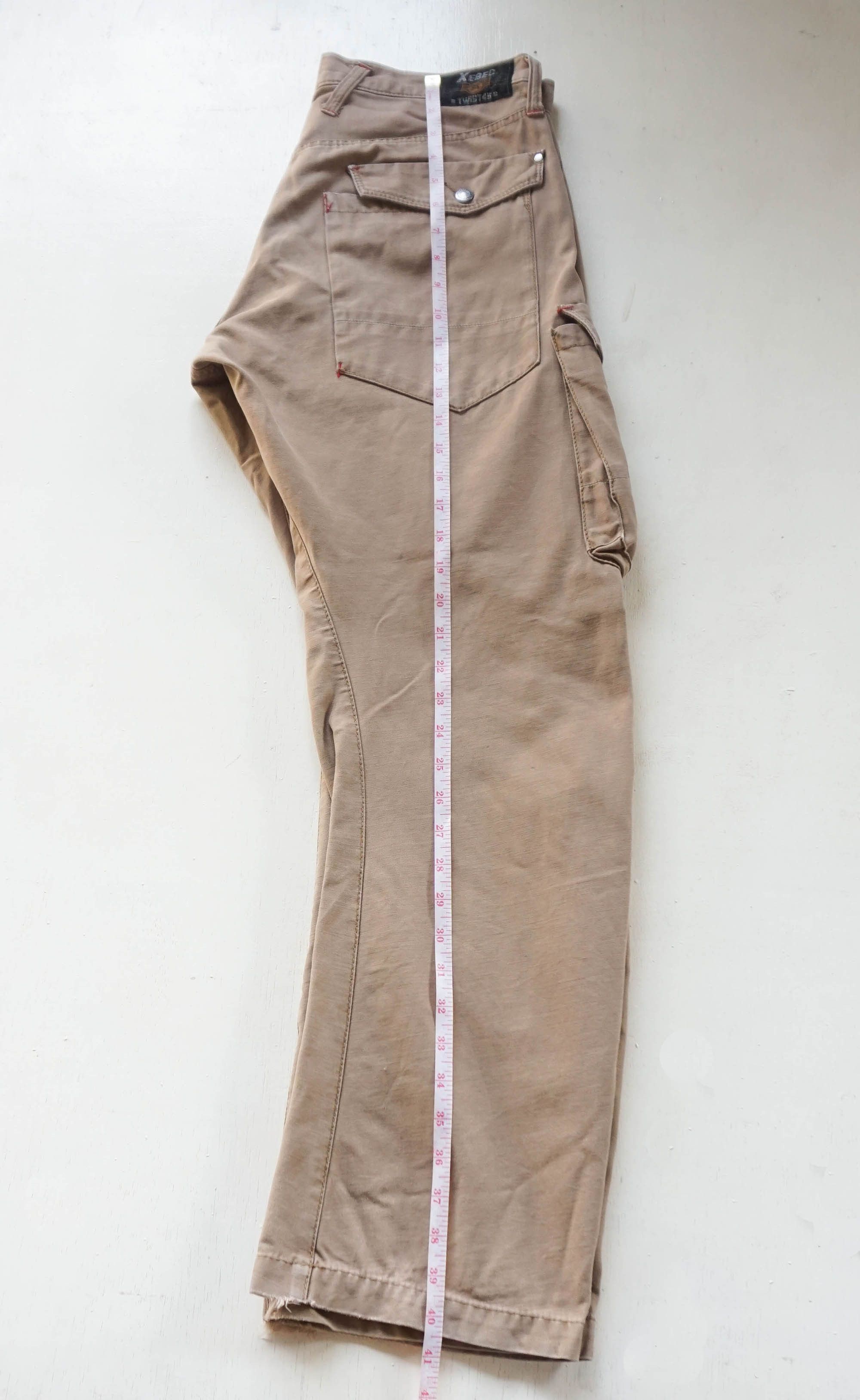 Japanese Brand XEBEC Twist45 Multipockets Curved Legs Cargo Pants Size US 31 - 18 Thumbnail