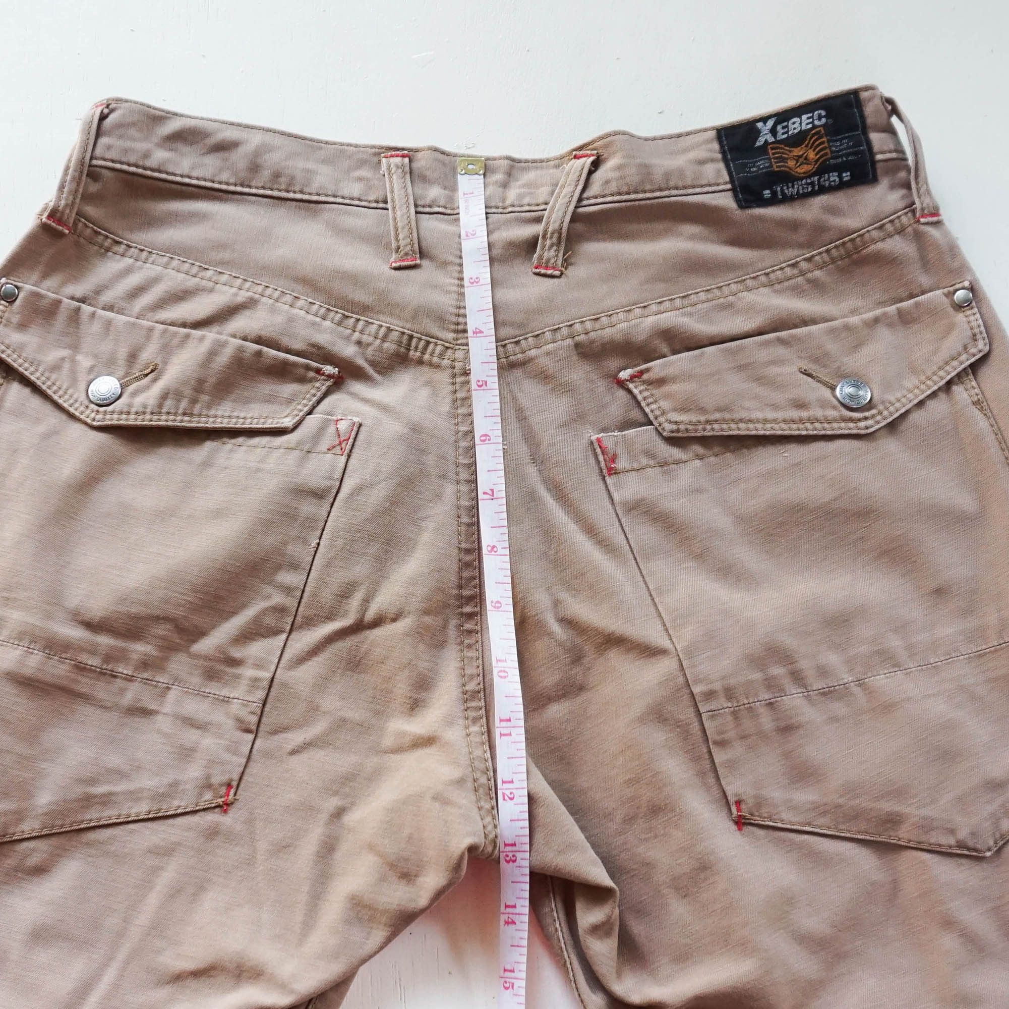 Japanese Brand XEBEC Twist45 Multipockets Curved Legs Cargo Pants Size US 31 - 16 Thumbnail