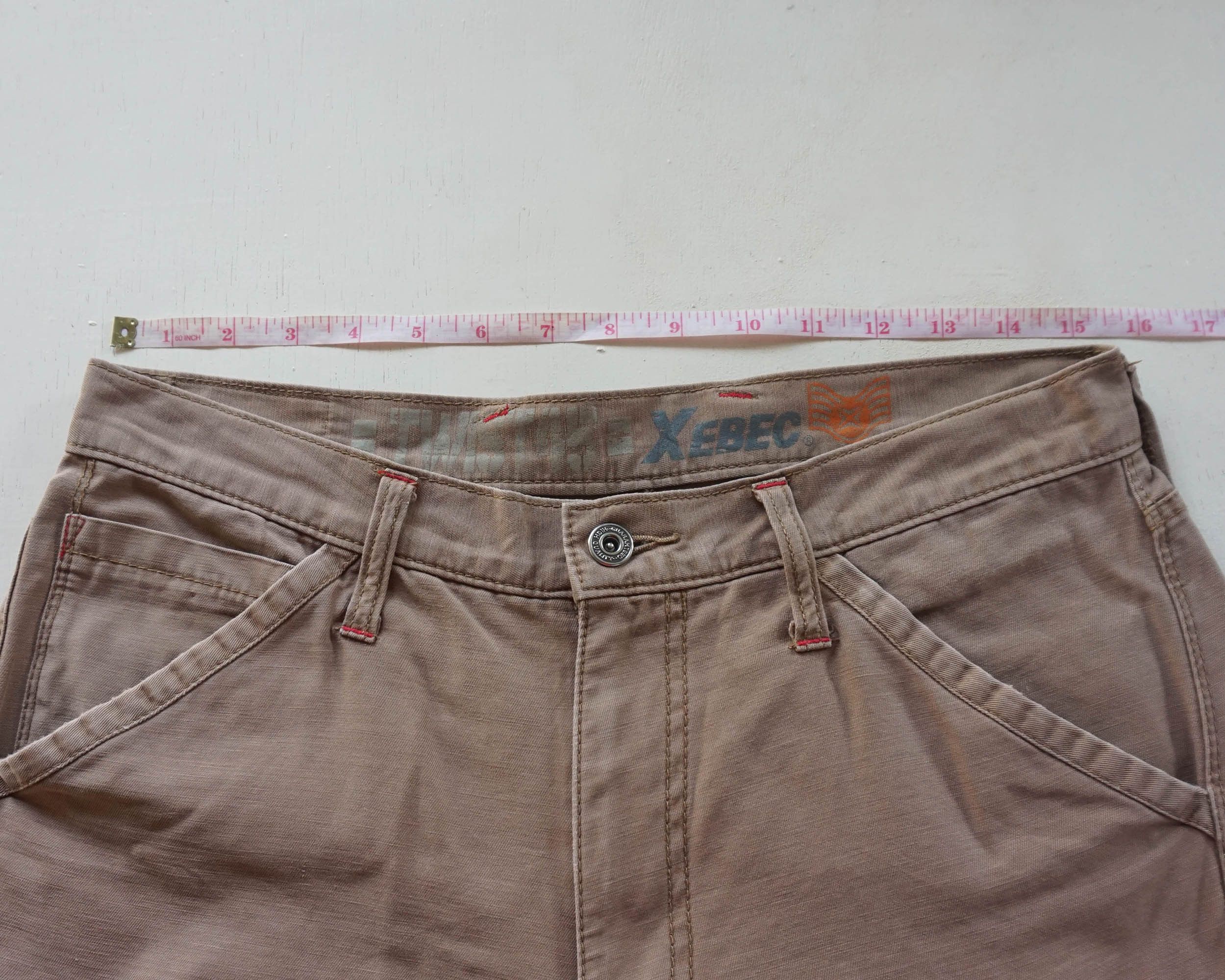 Japanese Brand XEBEC Twist45 Multipockets Curved Legs Cargo Pants Size US 31 - 12 Thumbnail