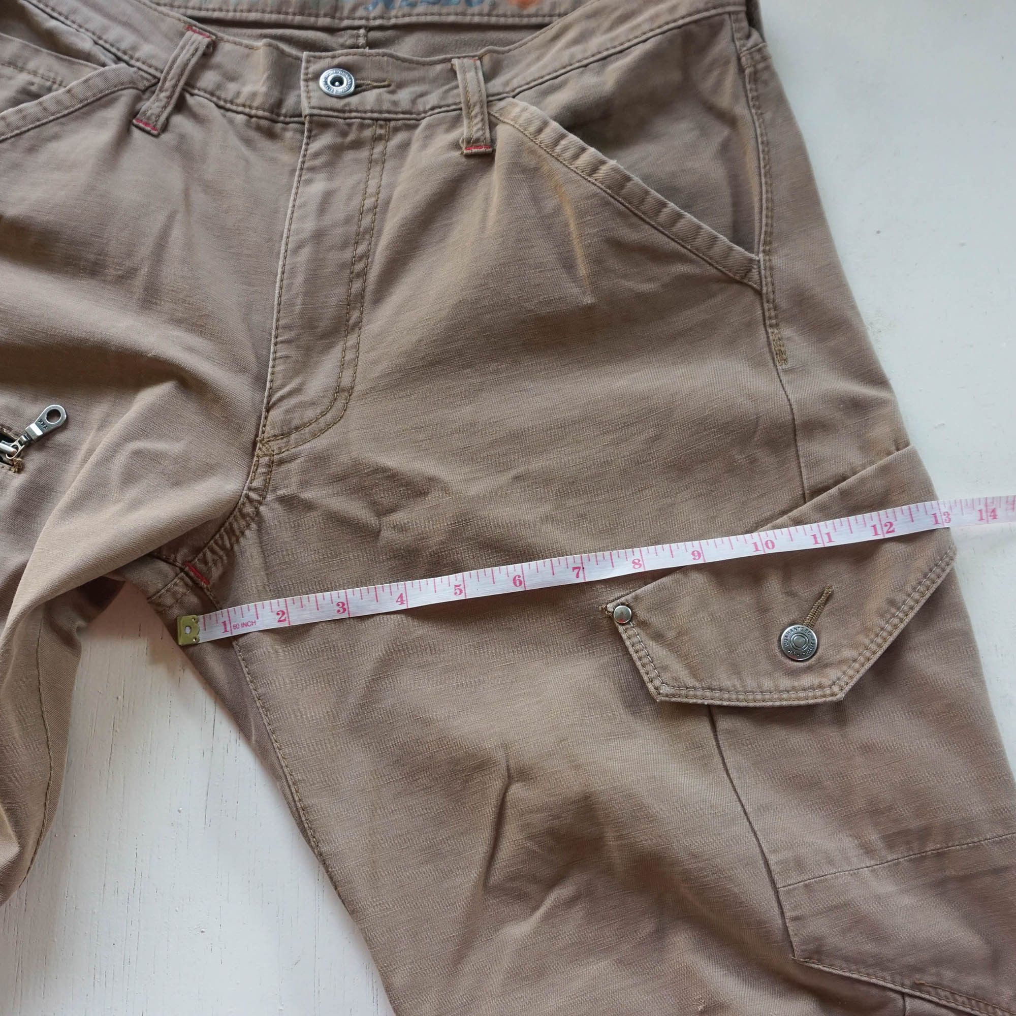 Japanese Brand XEBEC Twist45 Multipockets Curved Legs Cargo Pants Size US 31 - 14 Thumbnail