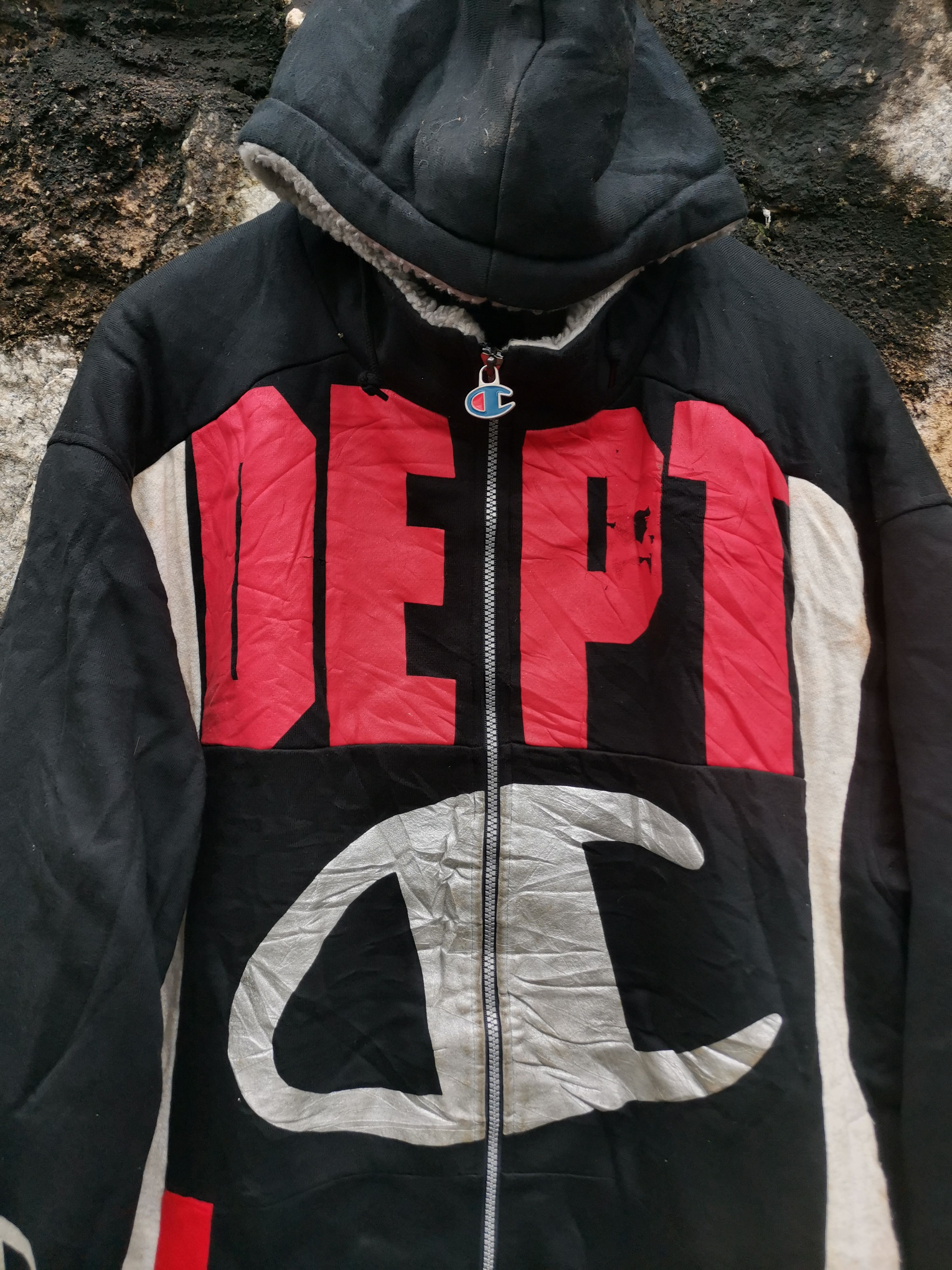 Champion Vintage Champion Fullprint Sherpa Hoodie Jacket Size US L / EU 52-54 / 3 - 2 Thumbnail