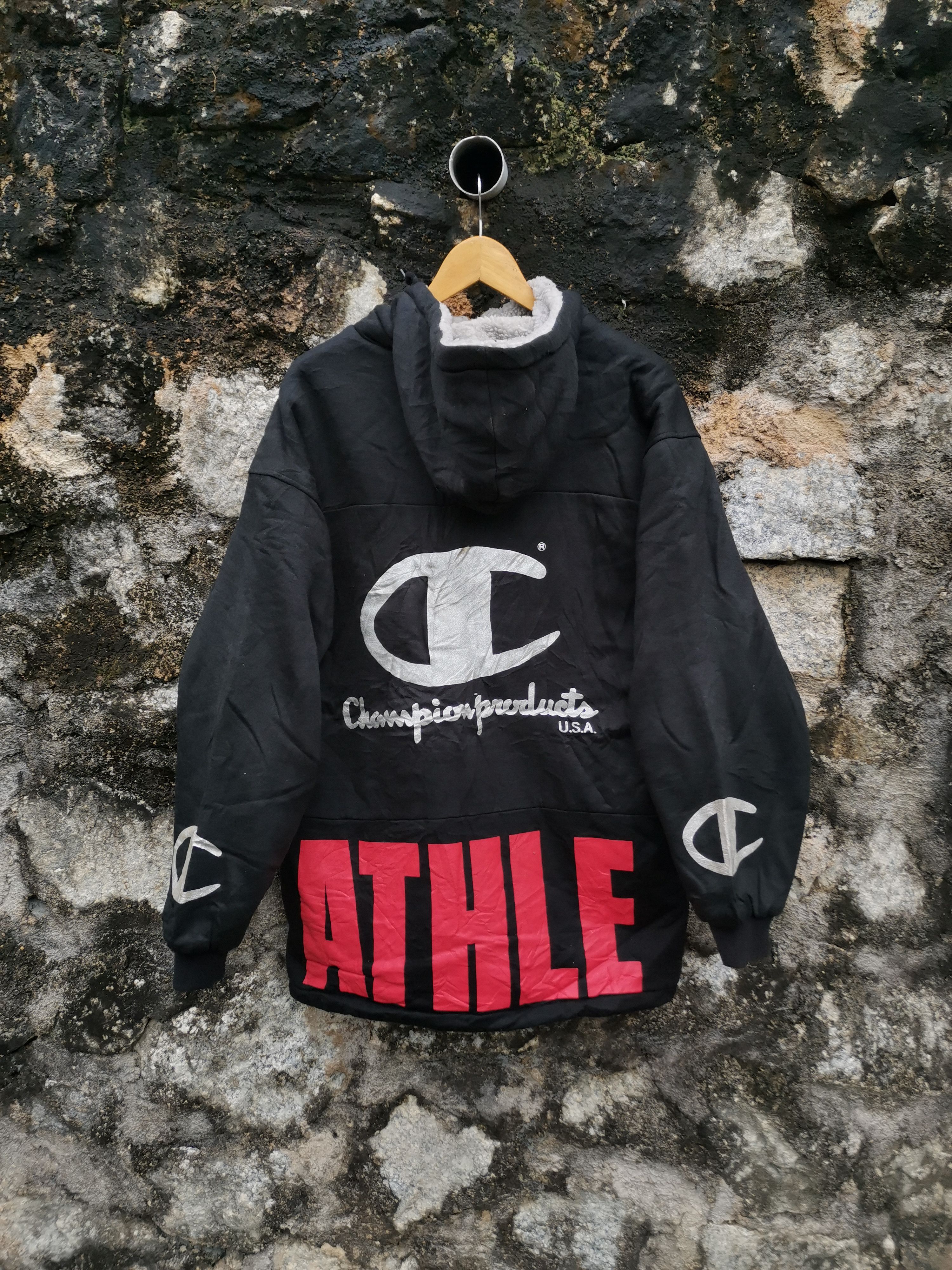 Champion Vintage Champion Fullprint Sherpa Hoodie Jacket Size US L / EU 52-54 / 3 - 4 Thumbnail