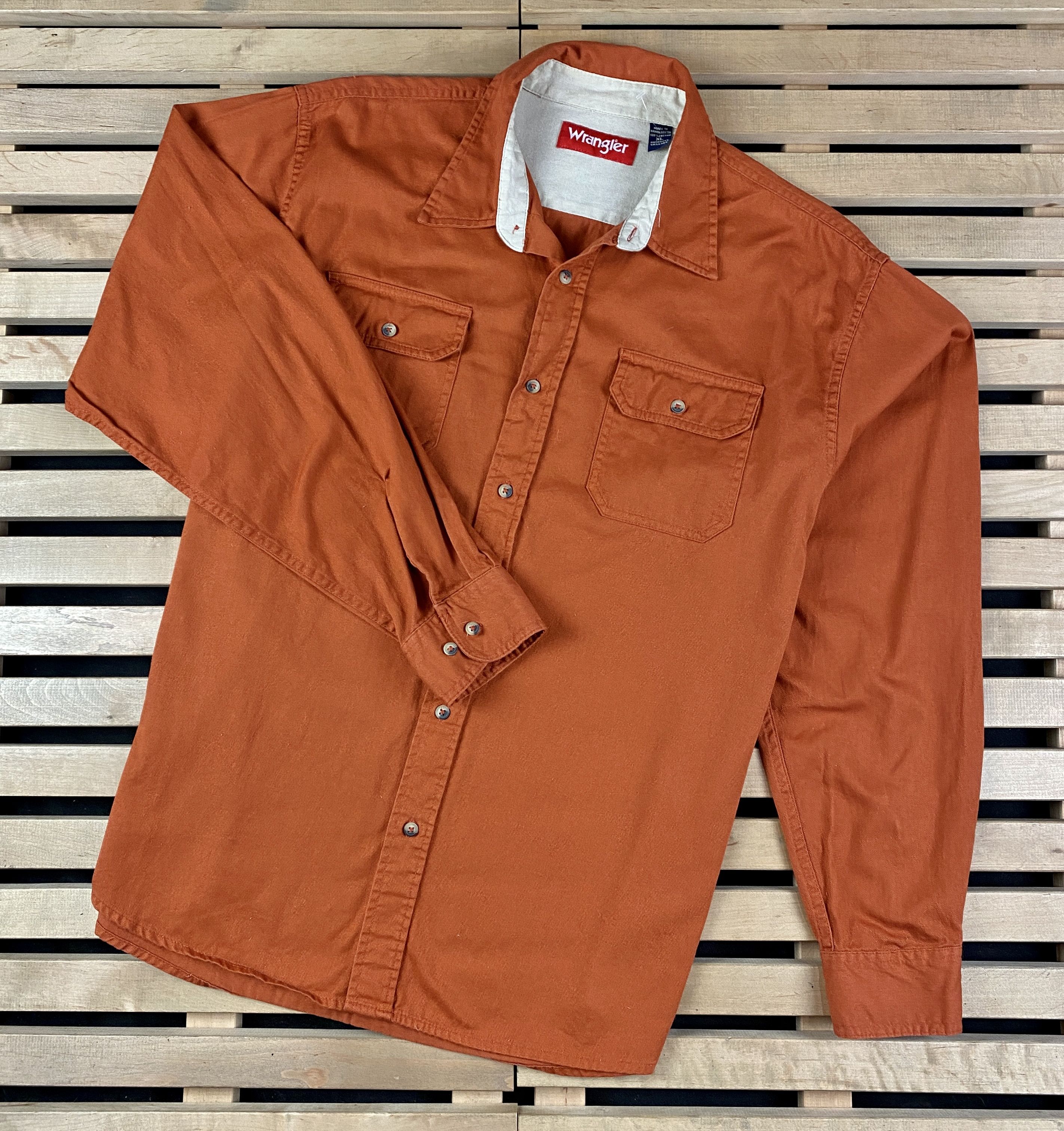 Vintage × Wrangler Mens Vintage Long Sleeve Shirts Wrangler Size XL Cotton Size US XL / EU 56 / 4 - 1 Thumbnail