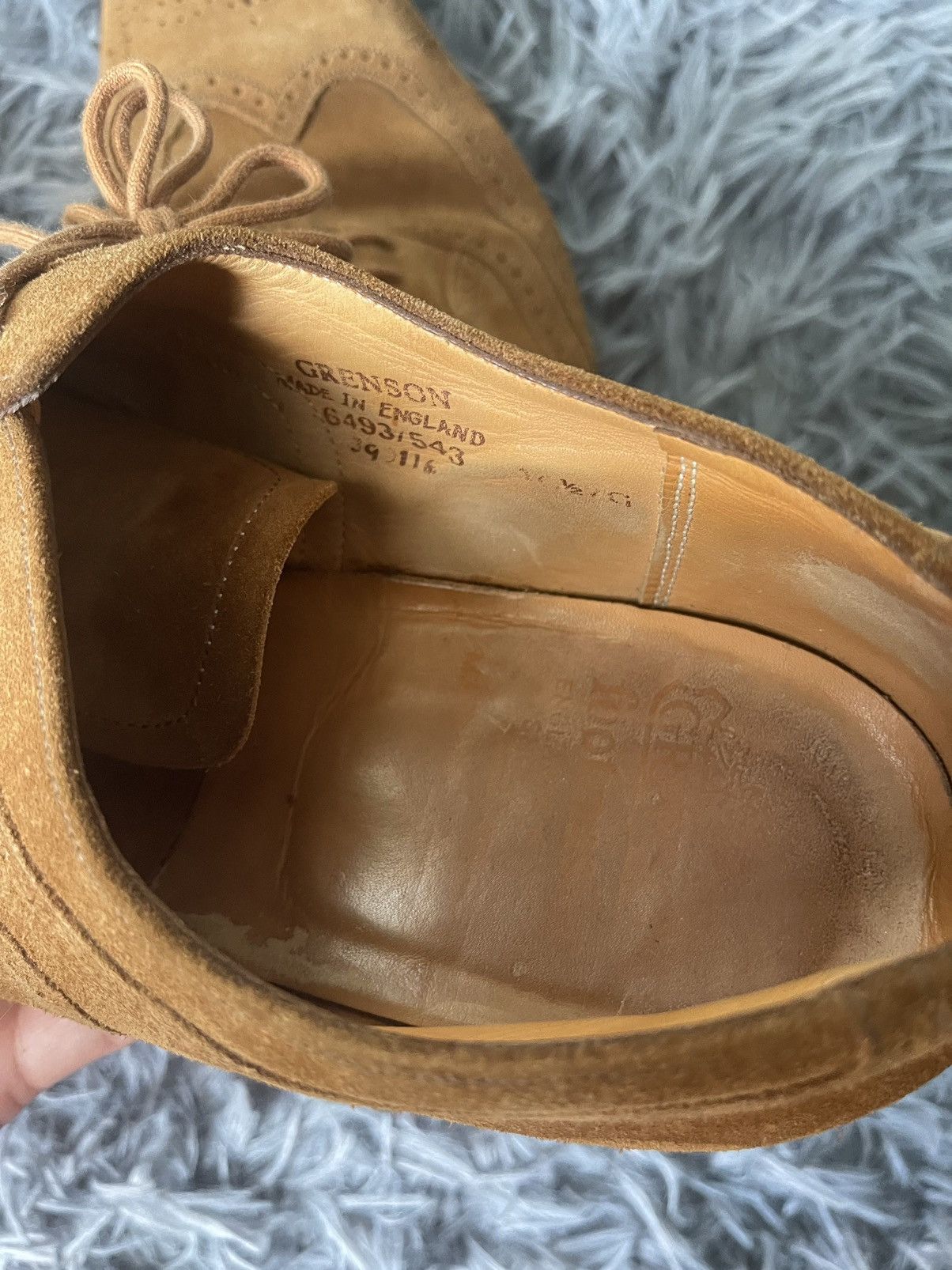 Grenson × Vintage Grenson 90s vintage suede + leather brogue Size US 11.5 / EU 44-45 - 11 Thumbnail
