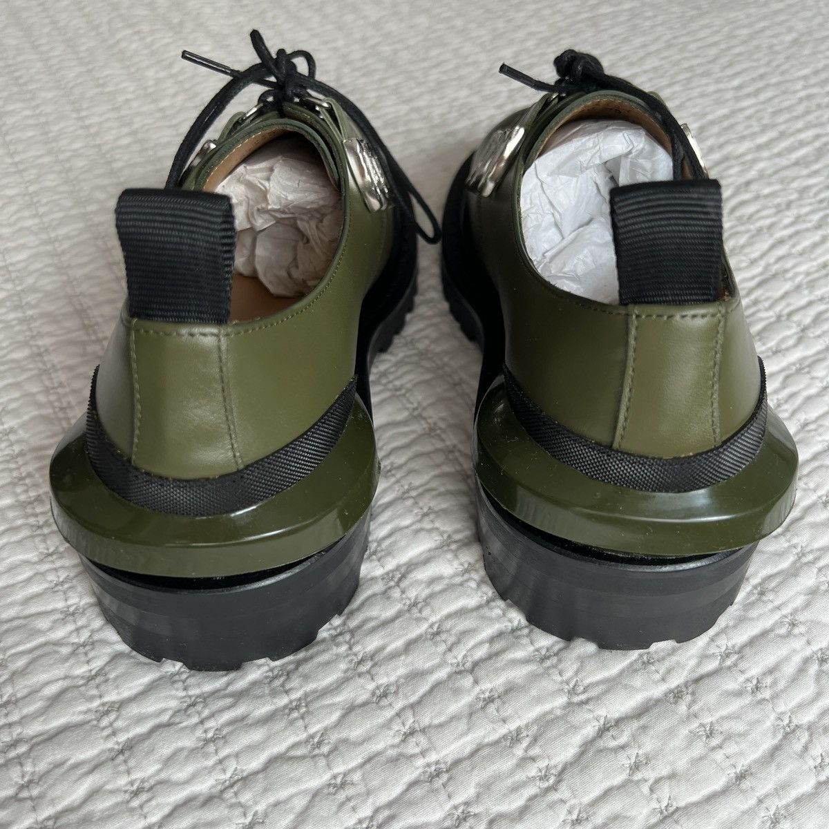 Toga Toga Virilis Green Leather Oxfords Size US 6 / EU 39 - 8 Thumbnail