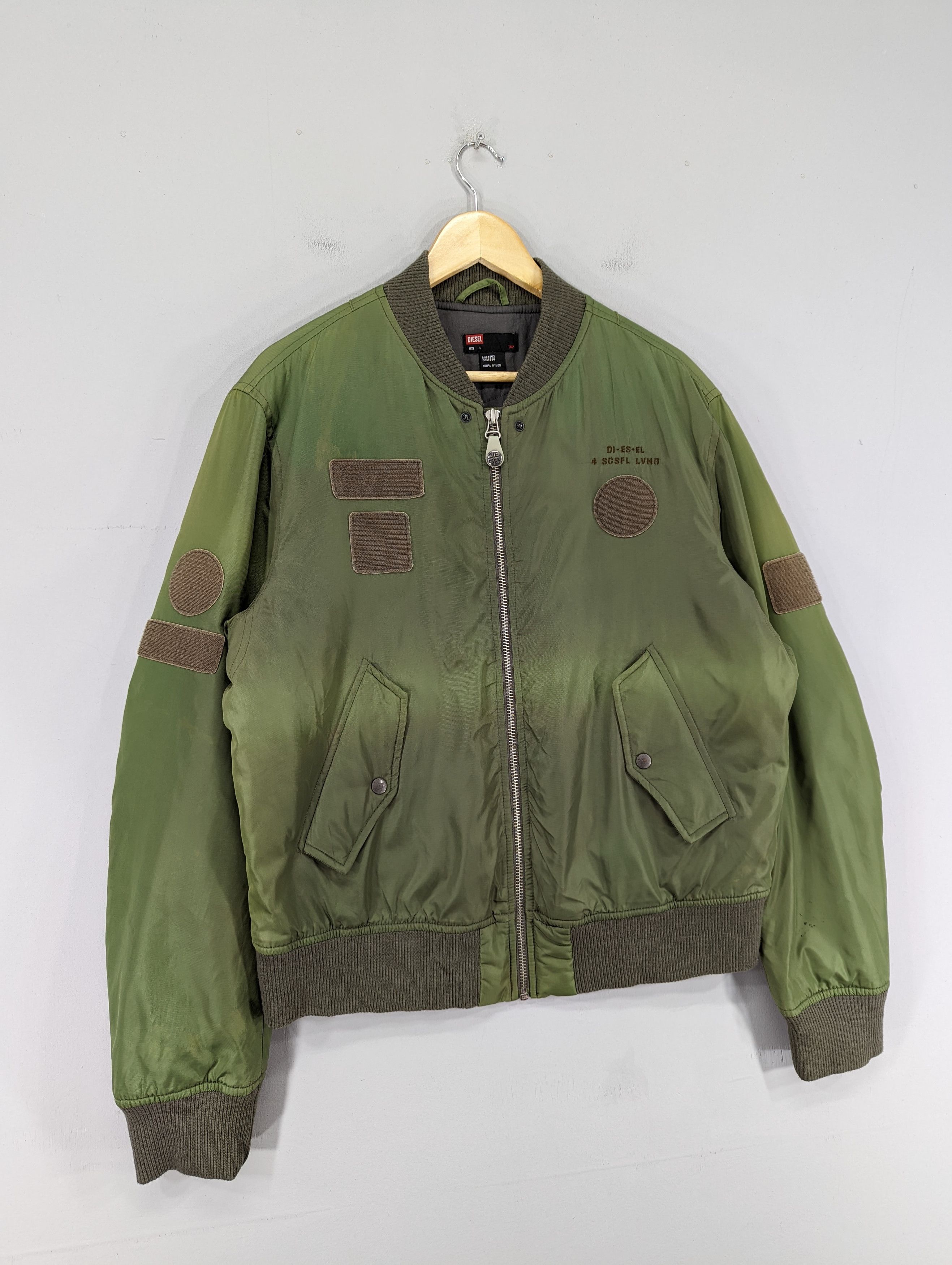 Diesel 💥RARE💥Diesel Distressed Military Bomber Style Jacket Size US M / EU 48-50 / 2 - 2 Thumbnail