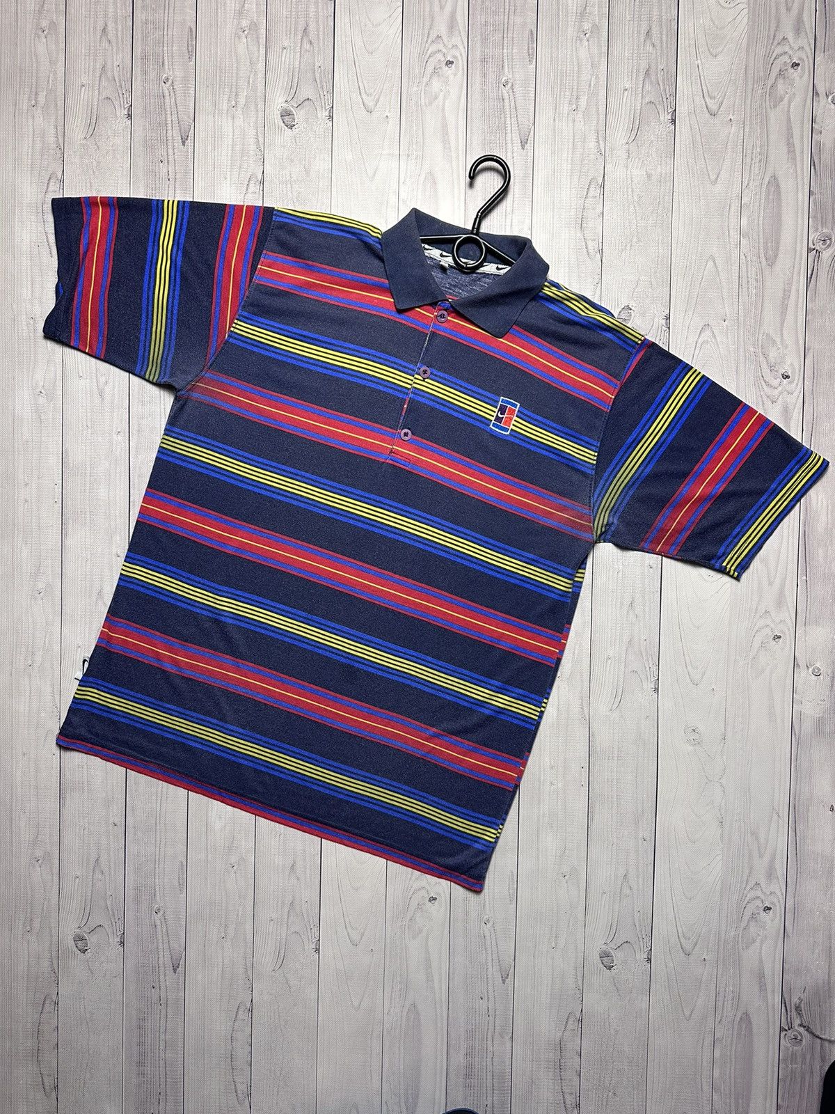 Vintage Nike Court striped polo rare multi colored