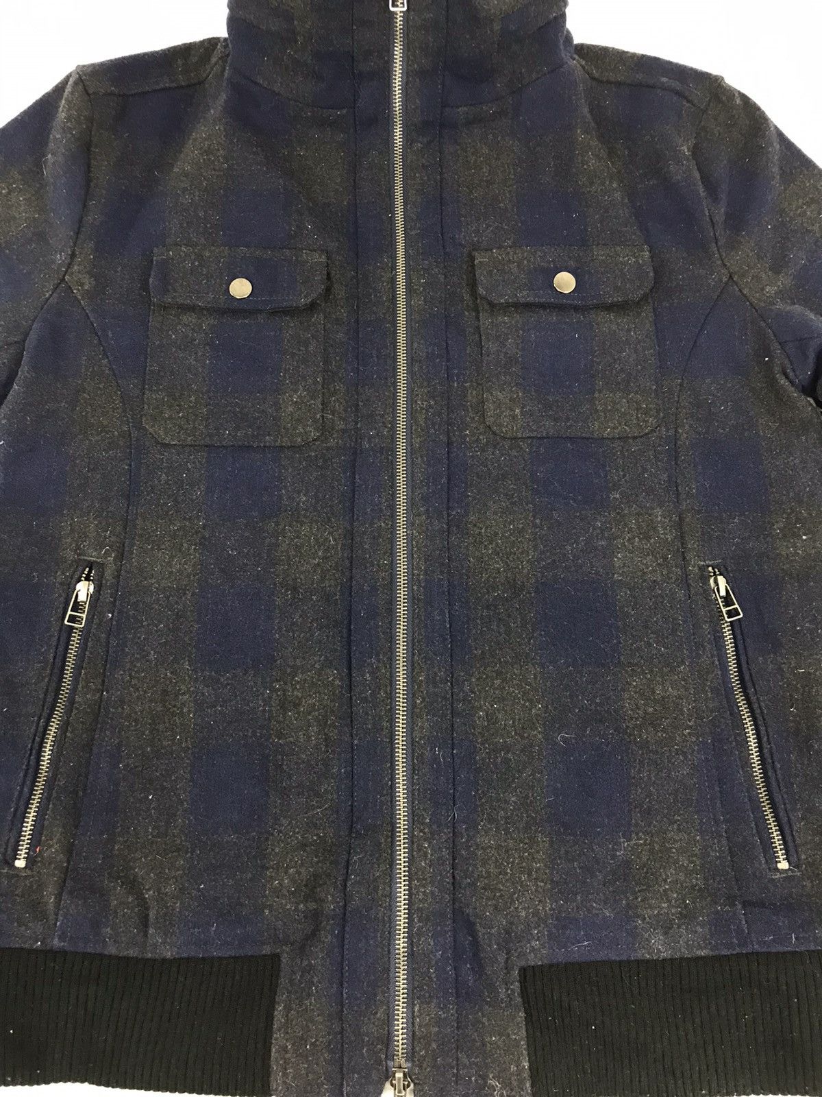 Japanese Brand Confirm Multi Pockets Zipper Plaid Checked Varsity Jacket Size US M / EU 48-50 / 2 - 3 Thumbnail