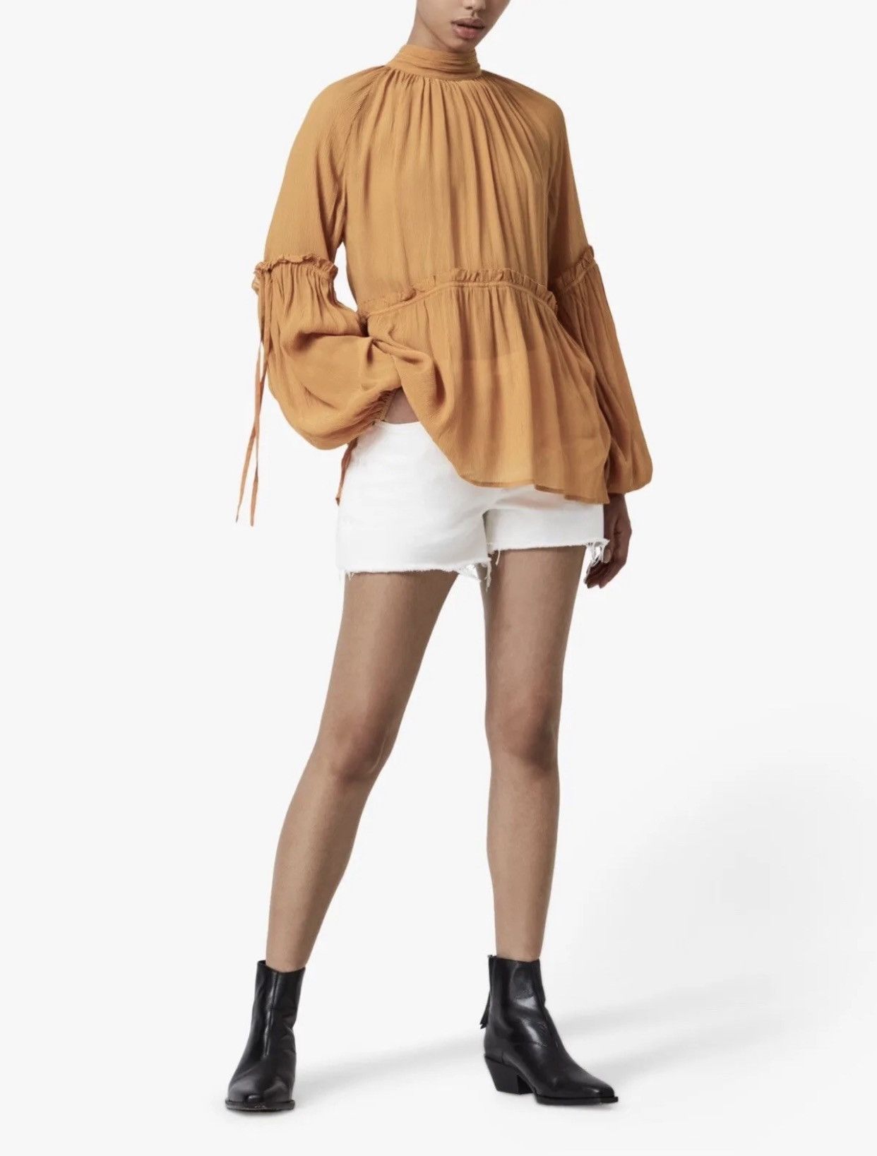 Allsaints Allsaints women’s Eimear long sleeve top blouse shirt Size S / US 4 / IT 40 - 1 Thumbnail
