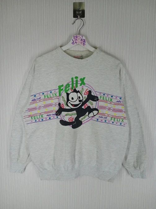 Cartoon Network Rare 1992 FELIX THE CAT Embroidered Big Logo Sweatshirt Size US M / EU 48-50 / 2 - 1 Thumbnail