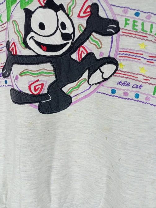 Cartoon Network Rare 1992 FELIX THE CAT Embroidered Big Logo Sweatshirt Size US M / EU 48-50 / 2 - 3 Thumbnail