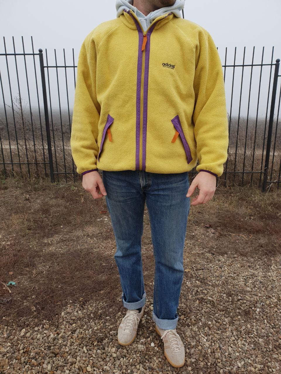 Adidas × Vintage 90s Rare Adidas Adventure fleece jacket PATAGONIA style Size US L / EU 52-54 / 3 - 6 Thumbnail
