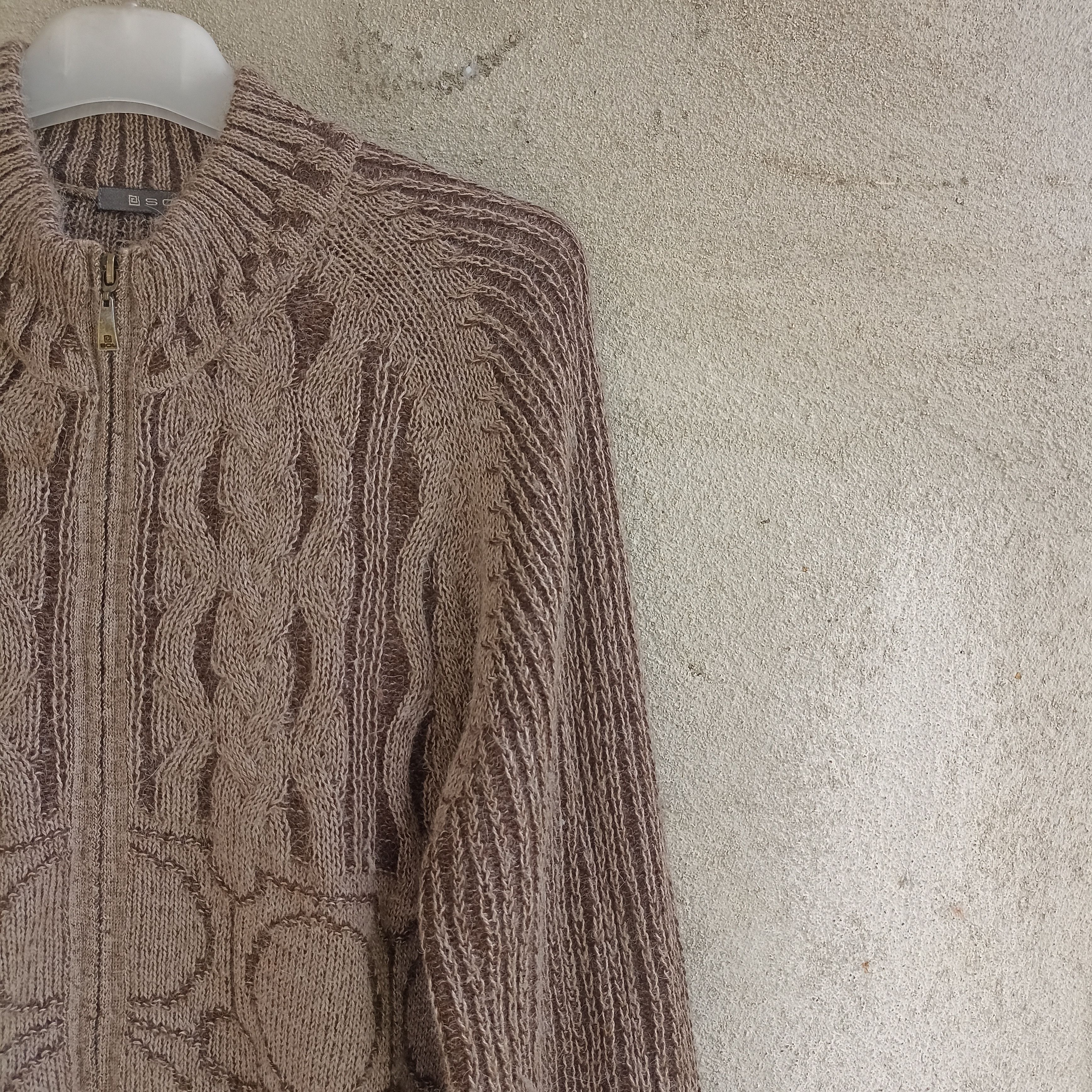 Designer × Homespun Knitwear Sol Baby Alpaca Mohair Zipper Knitwear Sweater Size US L / EU 52-54 / 3 - 5 Thumbnail