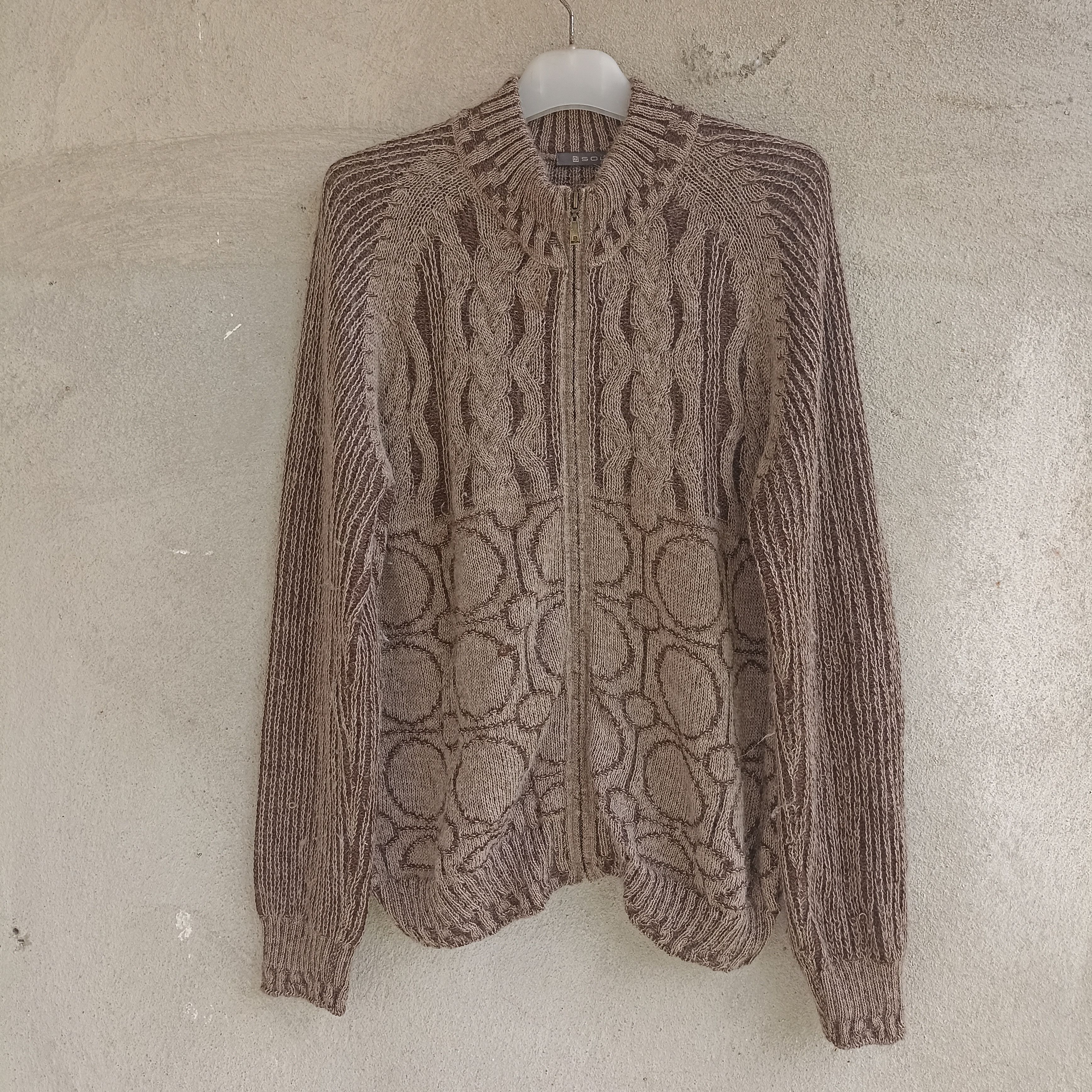 Designer × Homespun Knitwear Sol Baby Alpaca Mohair Zipper Knitwear Sweater Size US L / EU 52-54 / 3 - 1 Thumbnail