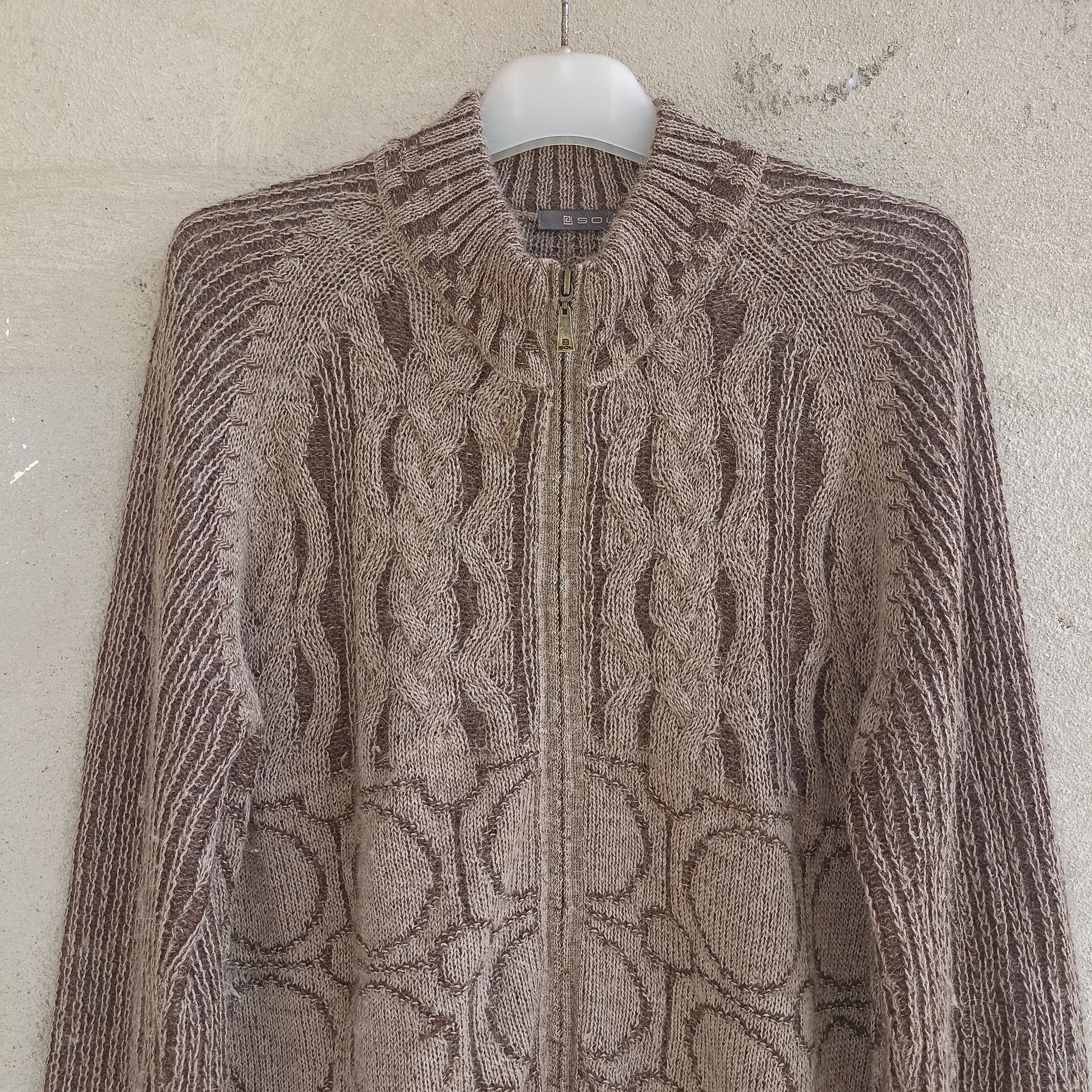 Designer × Homespun Knitwear Sol Baby Alpaca Mohair Zipper Knitwear Sweater Size US L / EU 52-54 / 3 - 2 Thumbnail