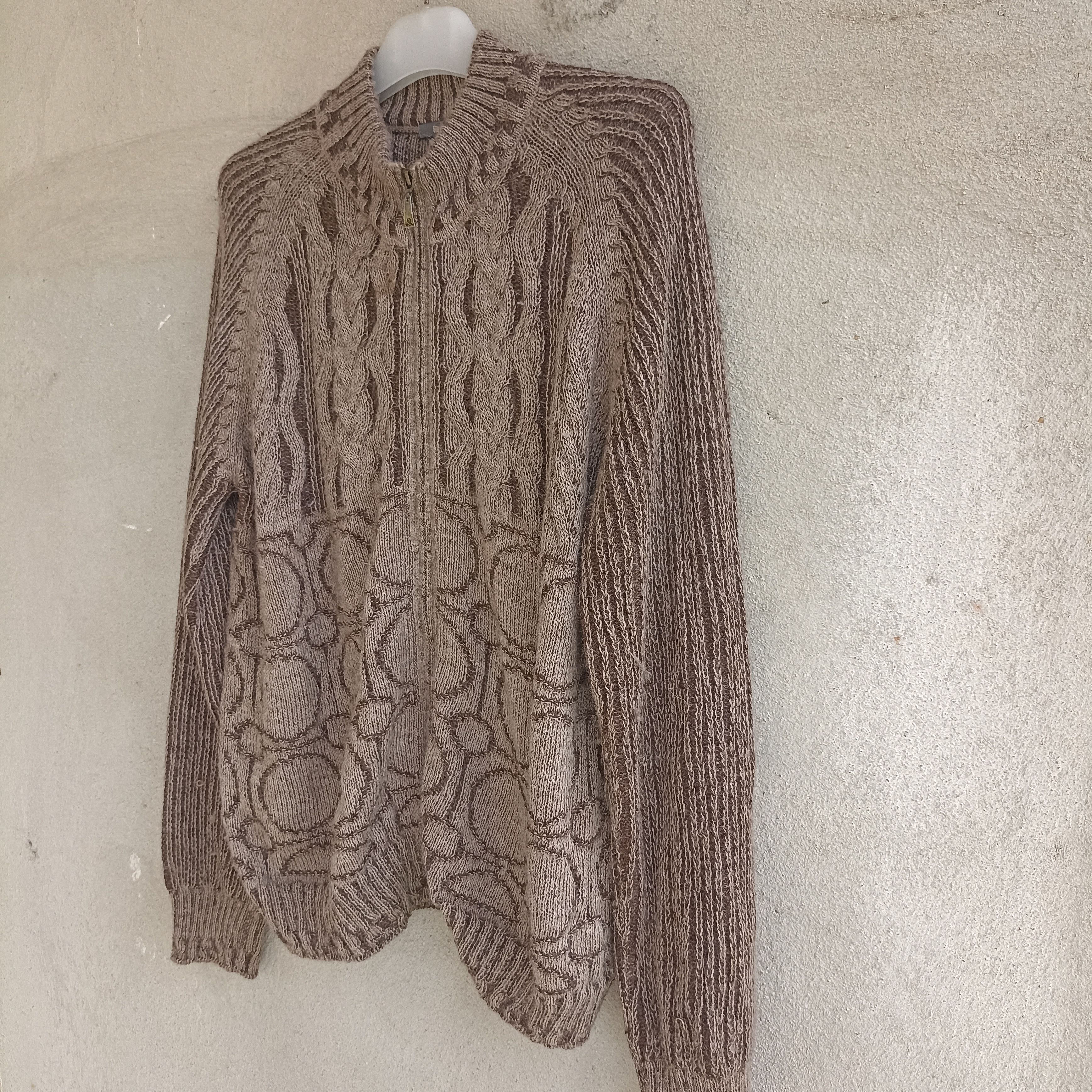 Designer × Homespun Knitwear Sol Baby Alpaca Mohair Zipper Knitwear Sweater Size US L / EU 52-54 / 3 - 11 Thumbnail