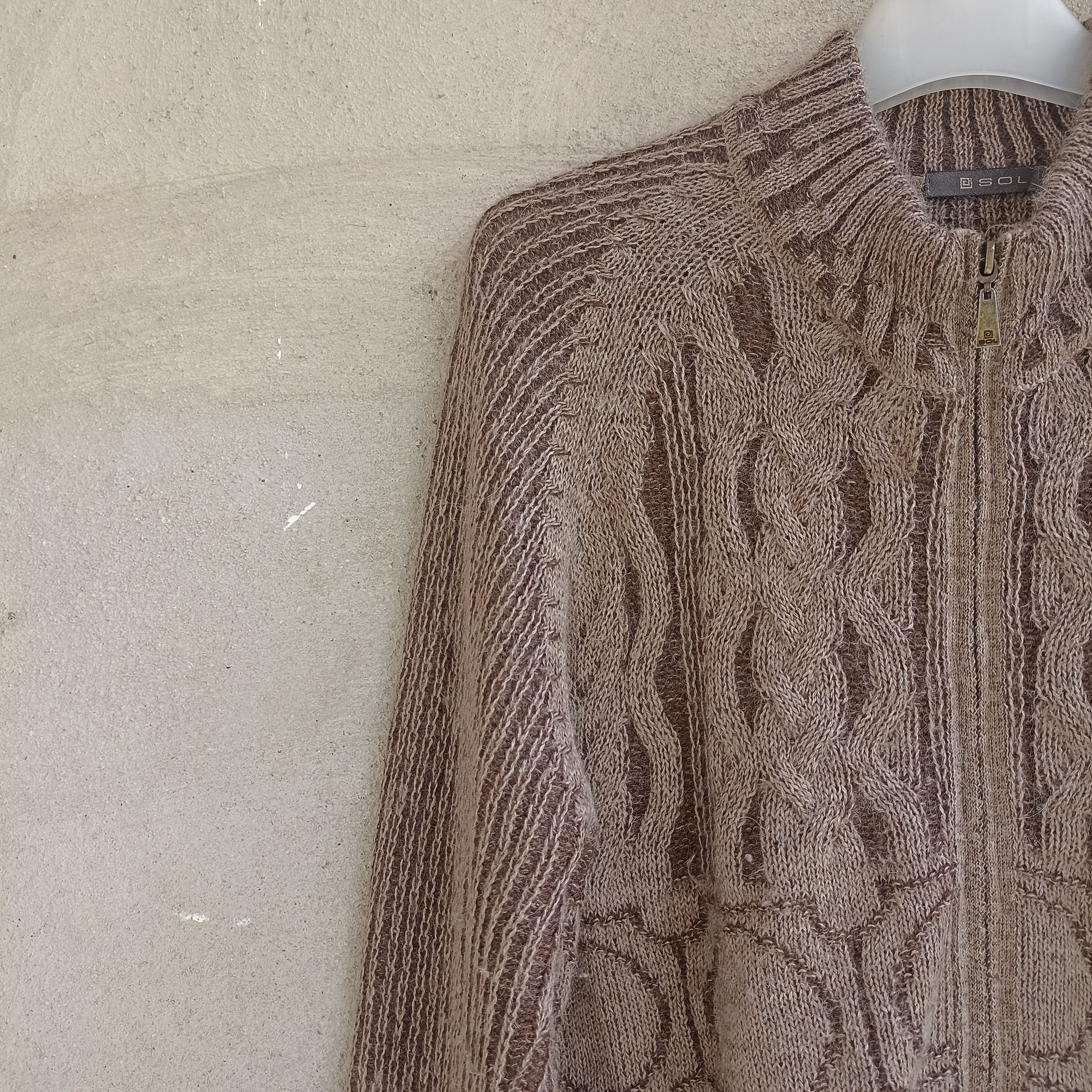 Designer × Homespun Knitwear Sol Baby Alpaca Mohair Zipper Knitwear Sweater Size US L / EU 52-54 / 3 - 4 Thumbnail